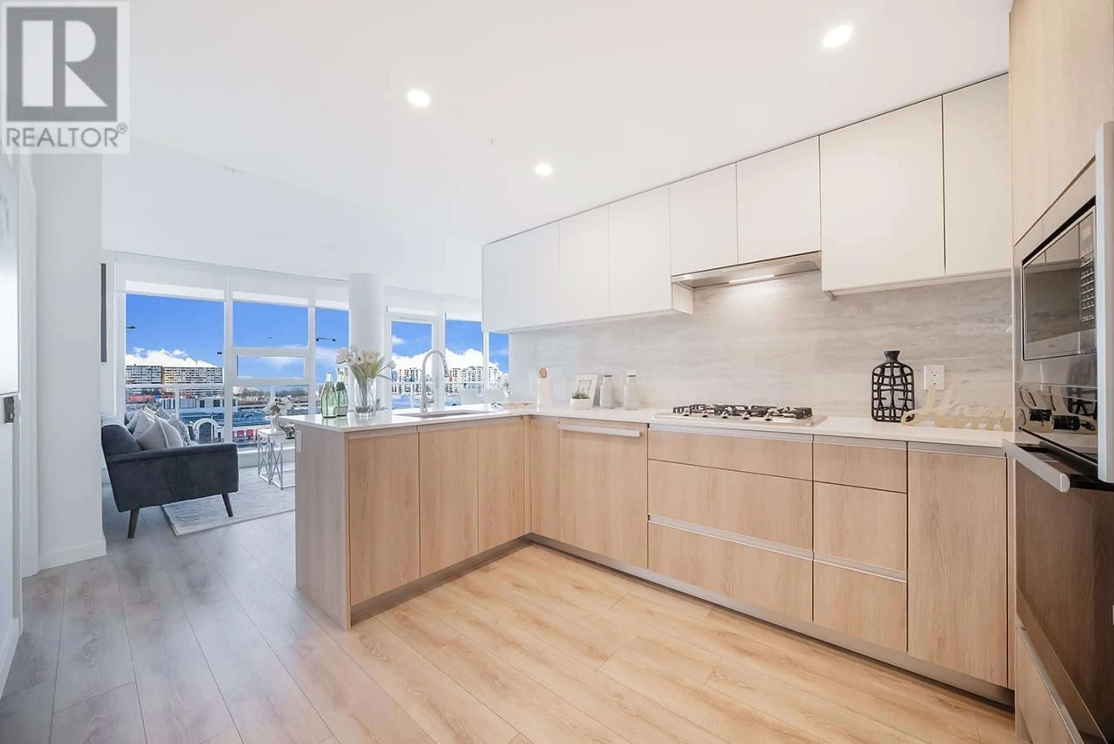 Open concept kitchen, wood/laminate floor for 1103 - 6633 BUSWELL STREET, Richmond British Columbia V6Y1S8