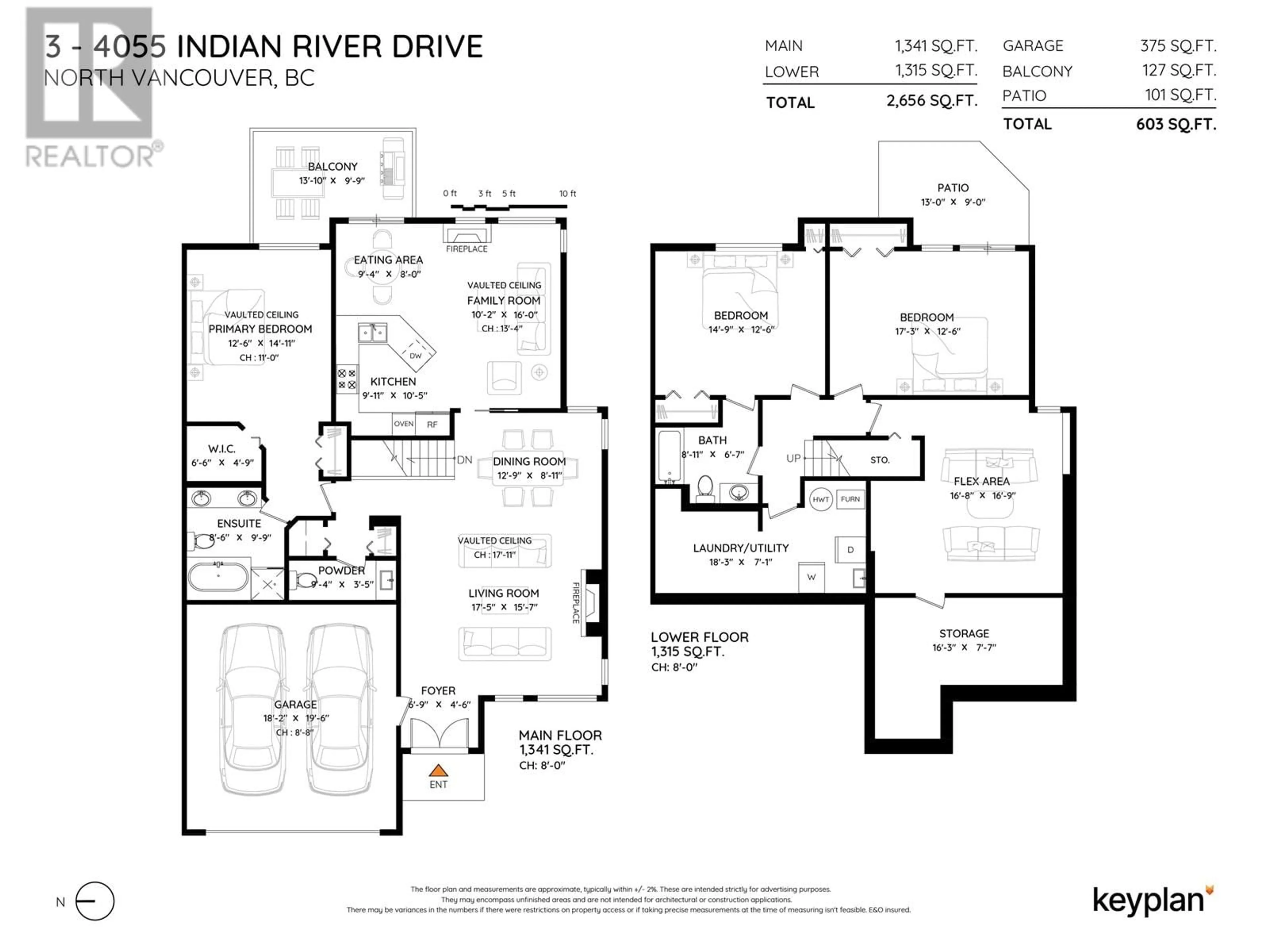 Floor plan for 3 - 4055 INDIAN RIVER DRIVE, North Vancouver British Columbia V7G2R7