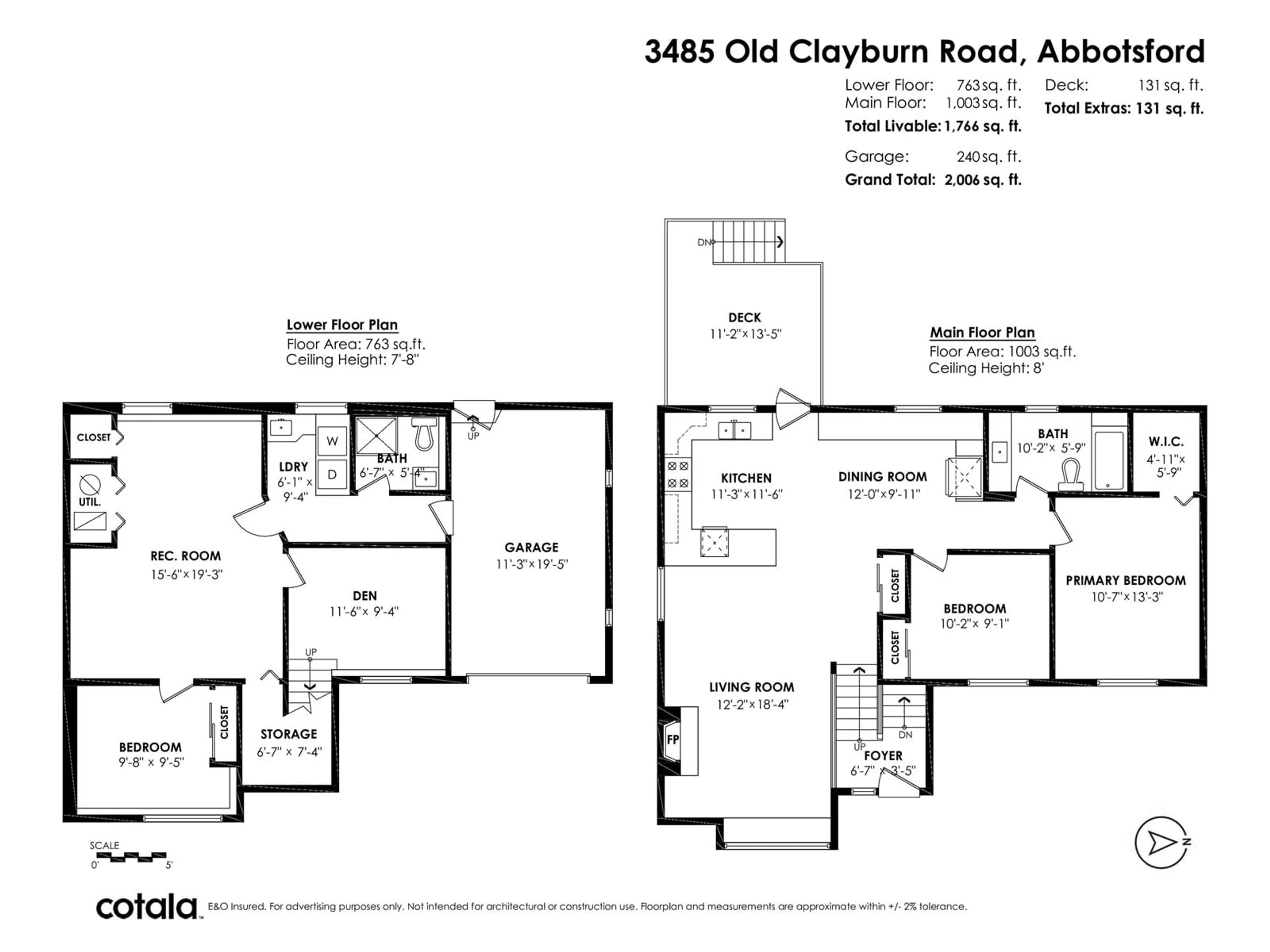Floor plan for 3485 OLD CLAYBURN, Abbotsford British Columbia V2S7H5