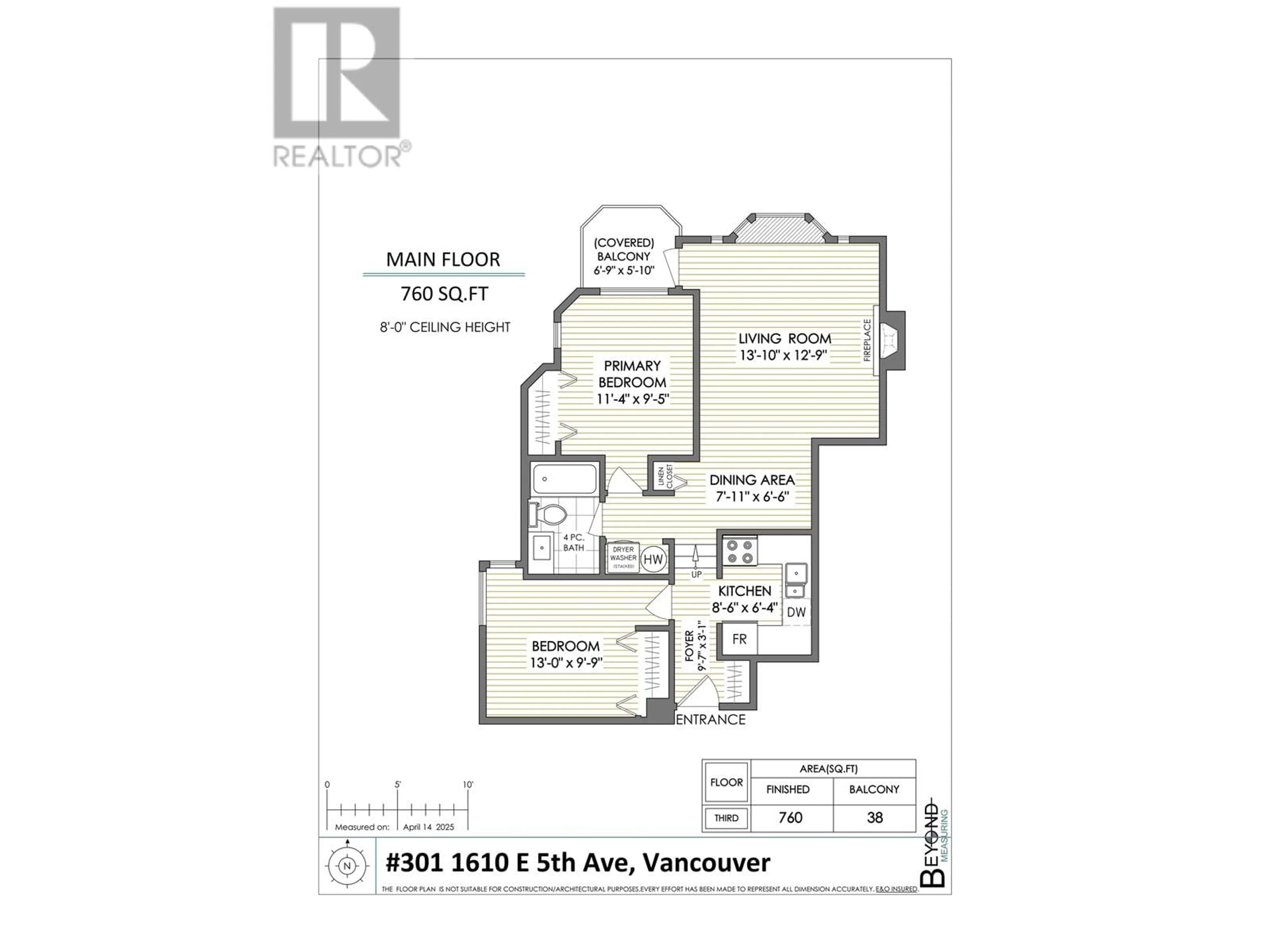Floor plan for 301 - 1610 5TH AVENUE, Vancouver British Columbia V5N1L7