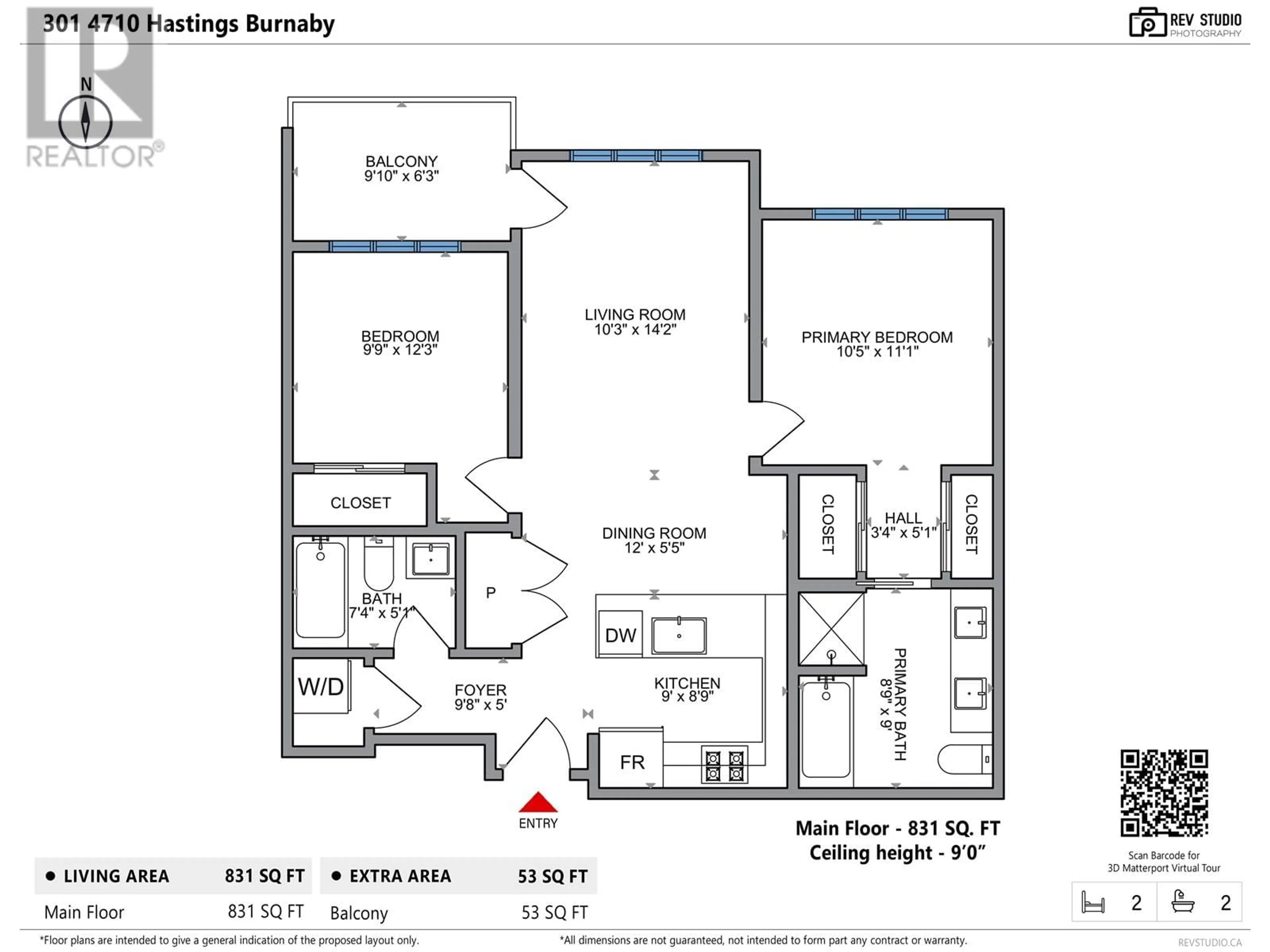 Floor plan for 301 - 4710 HASTINGS STREET, Burnaby British Columbia V5C2K7