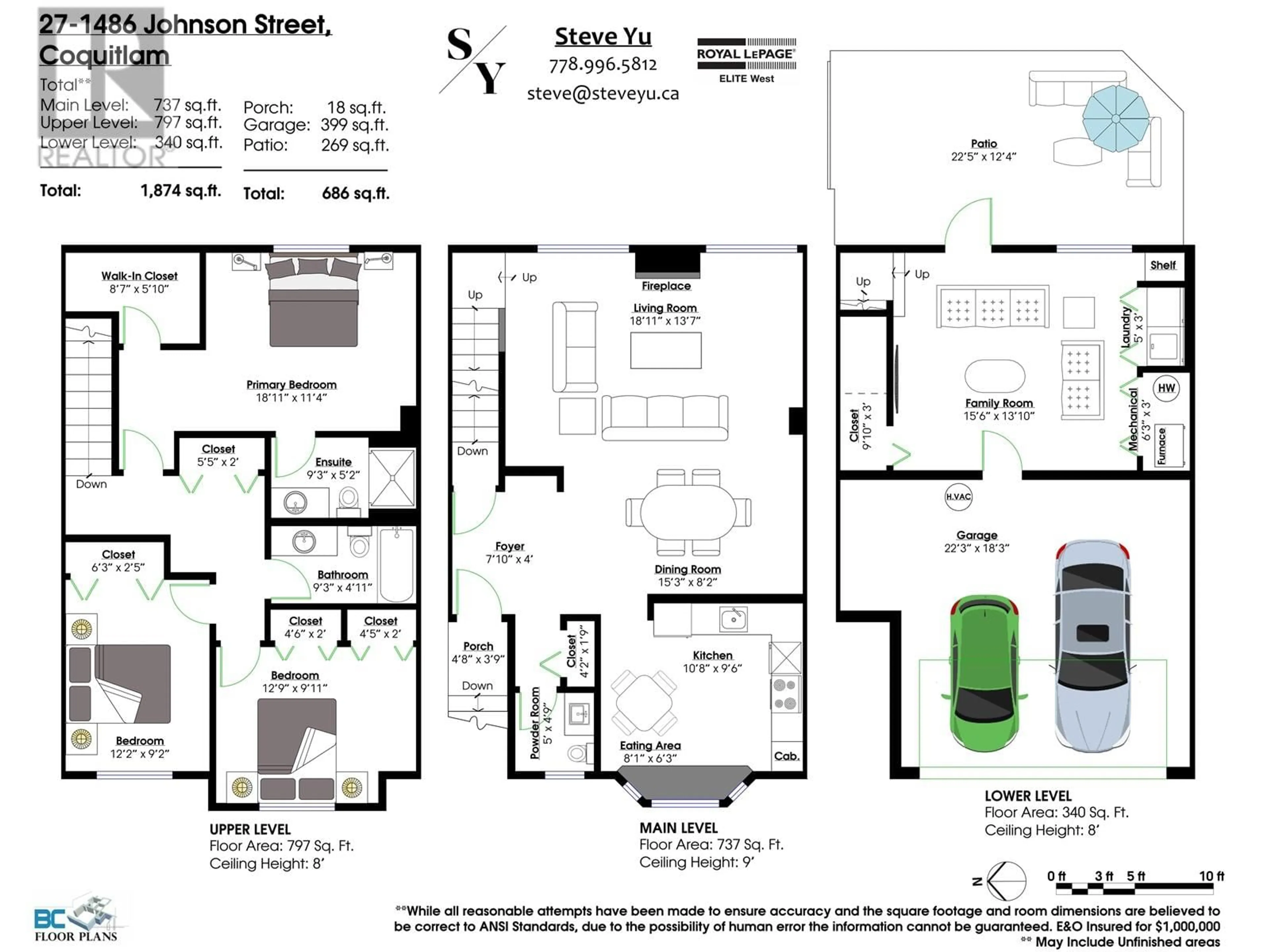 Floor plan for 27 - 1486 JOHNSON STREET, Coquitlam British Columbia V3E3J9