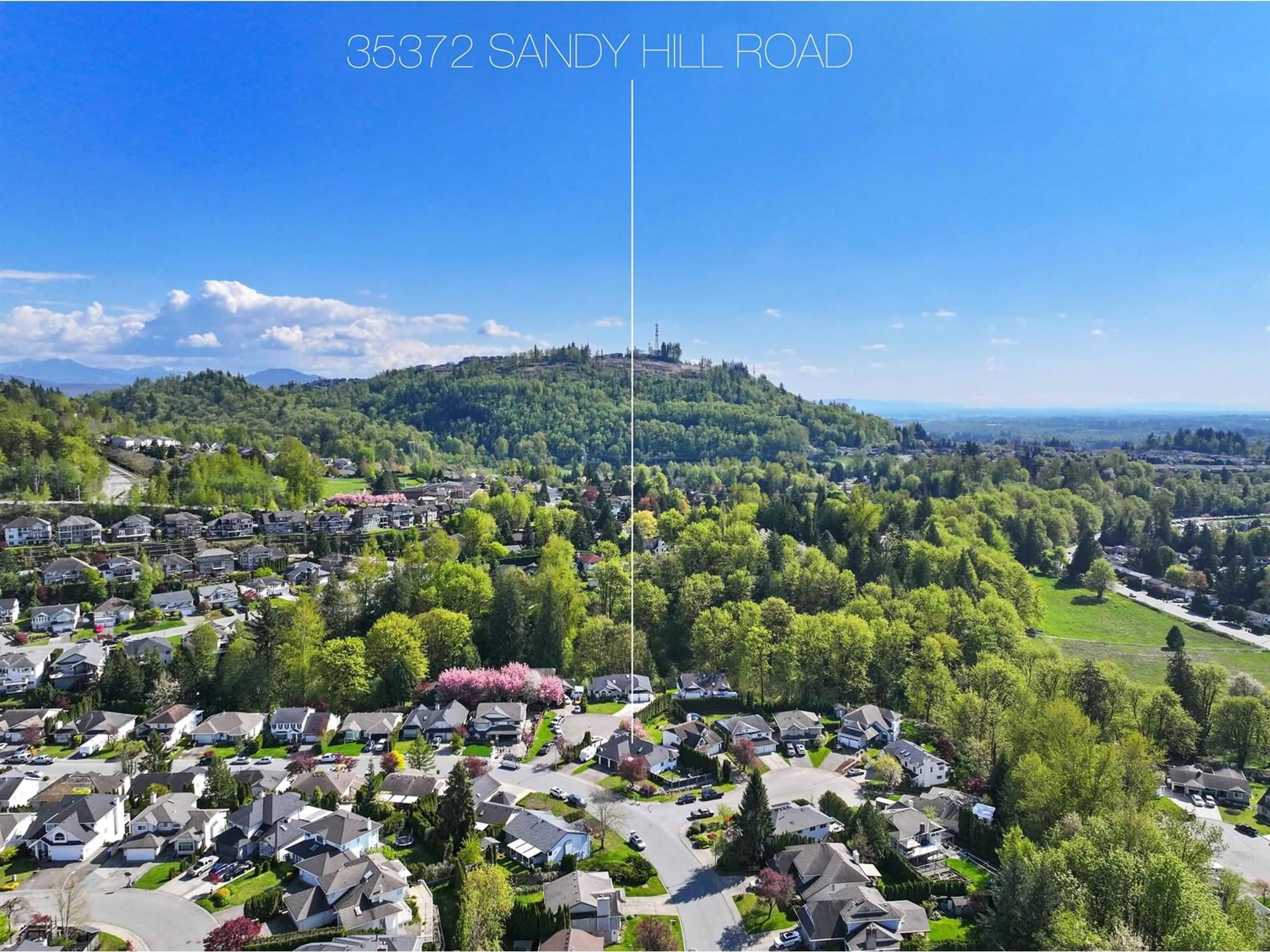 A pic from outside/outdoor area/front of a property/back of a property/a pic from drone, mountain view for 35372 SANDY HILL, Abbotsford British Columbia V3G1J2