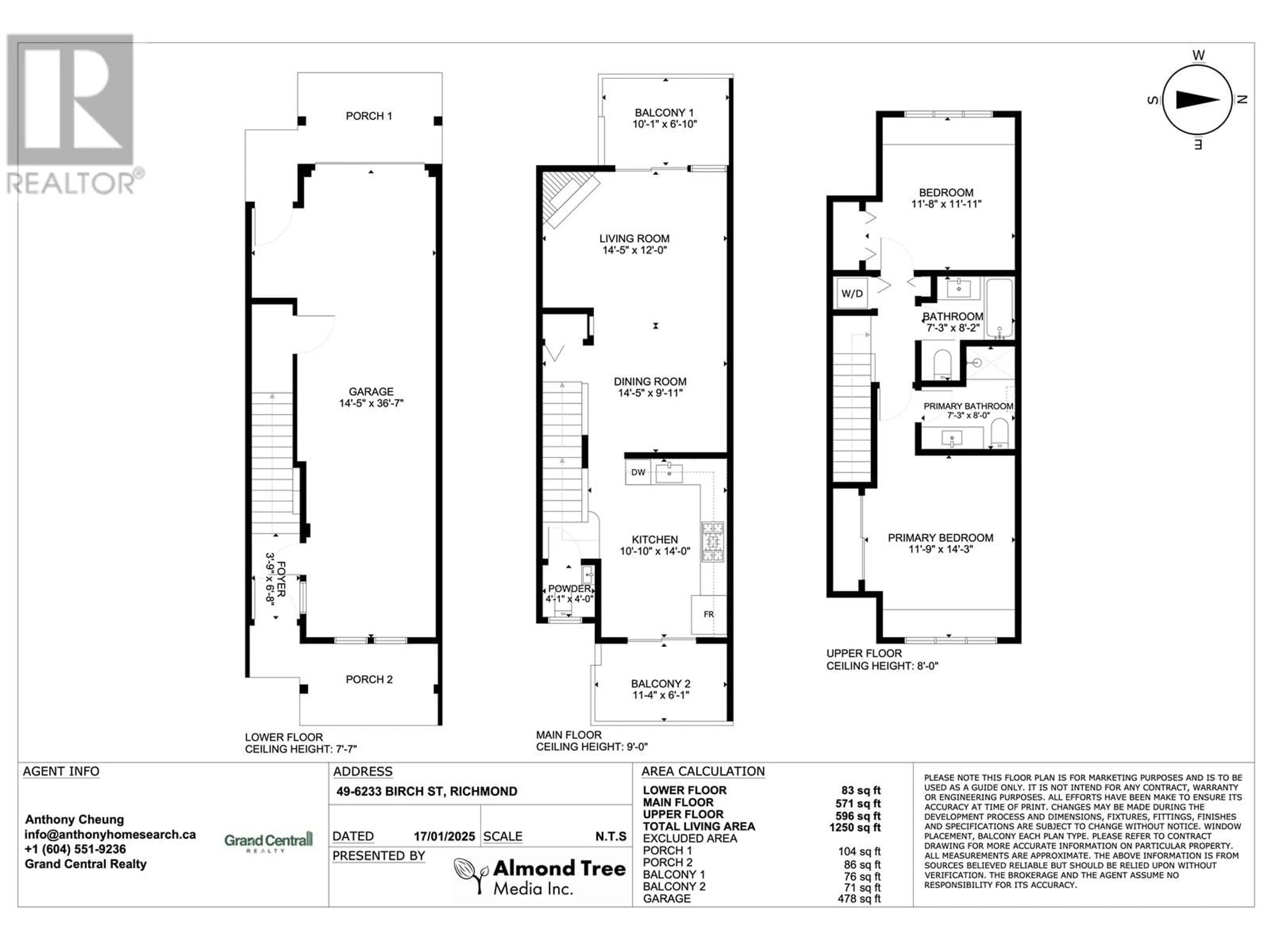 Floor plan for 49 - 6233 BIRCH STREET, Richmond British Columbia V6Y4H3