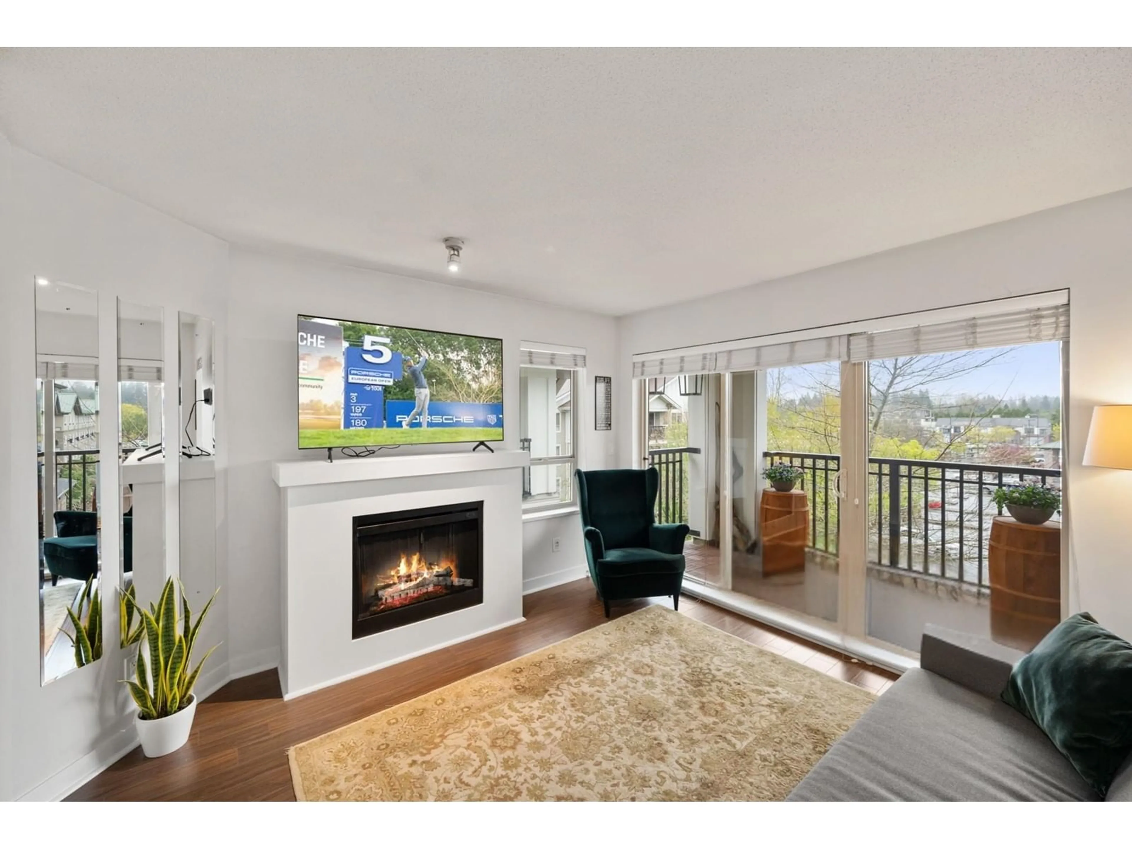 Living room with furniture, wood/laminate floor for A412 - 8929 202, Langley British Columbia V1M0B4