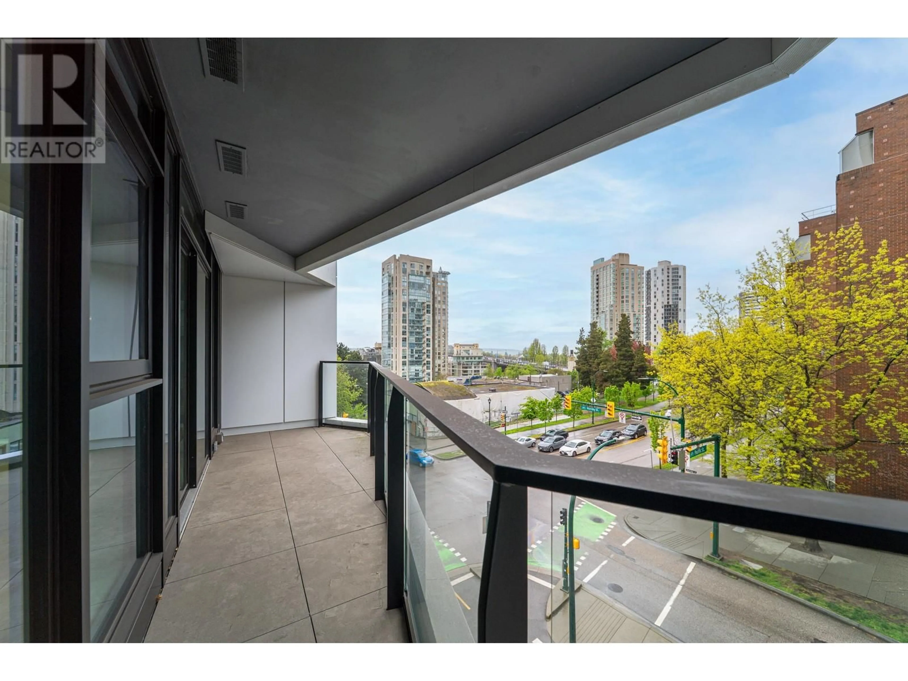Balcony in the apartment, city buildings view from balcony for 403 - 889 PACIFIC STREET, Vancouver British Columbia V6Z1C3