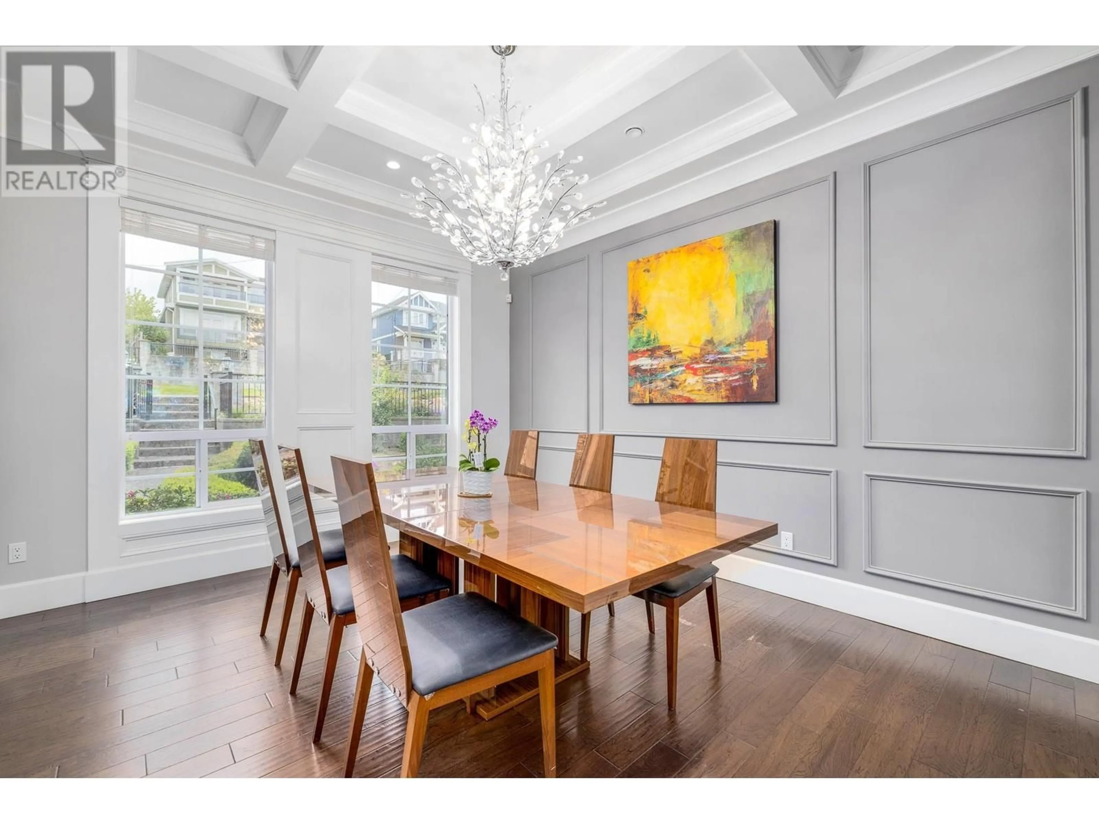 Dining room, wood/laminate floor for 5488 EWART STREET, Burnaby British Columbia V5J2W4