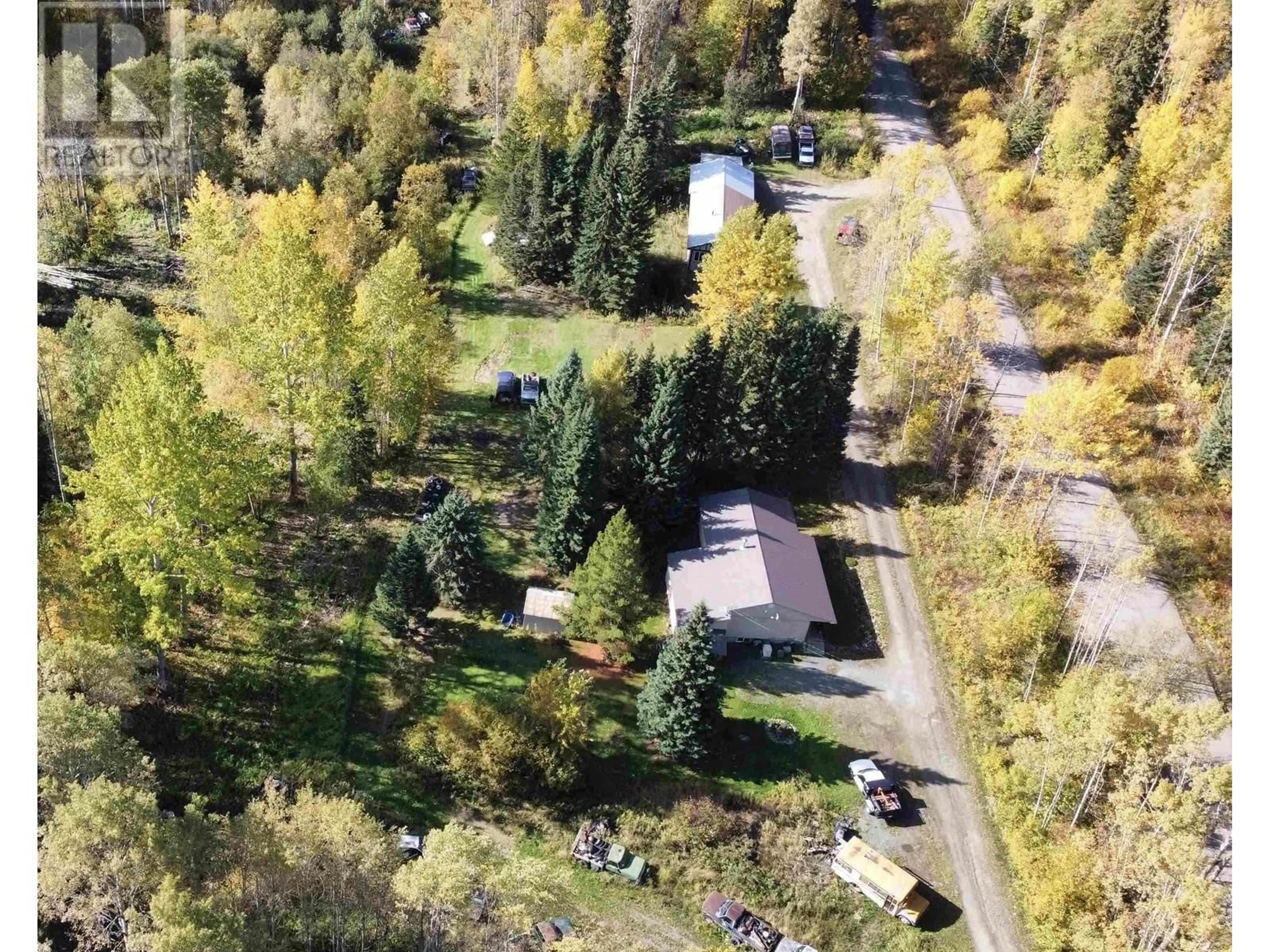 A pic from outside/outdoor area/front of a property/back of a property/a pic from drone, forest/trees view for 14245 SHELLEY ROAD, Prince George British Columbia V2K5E6