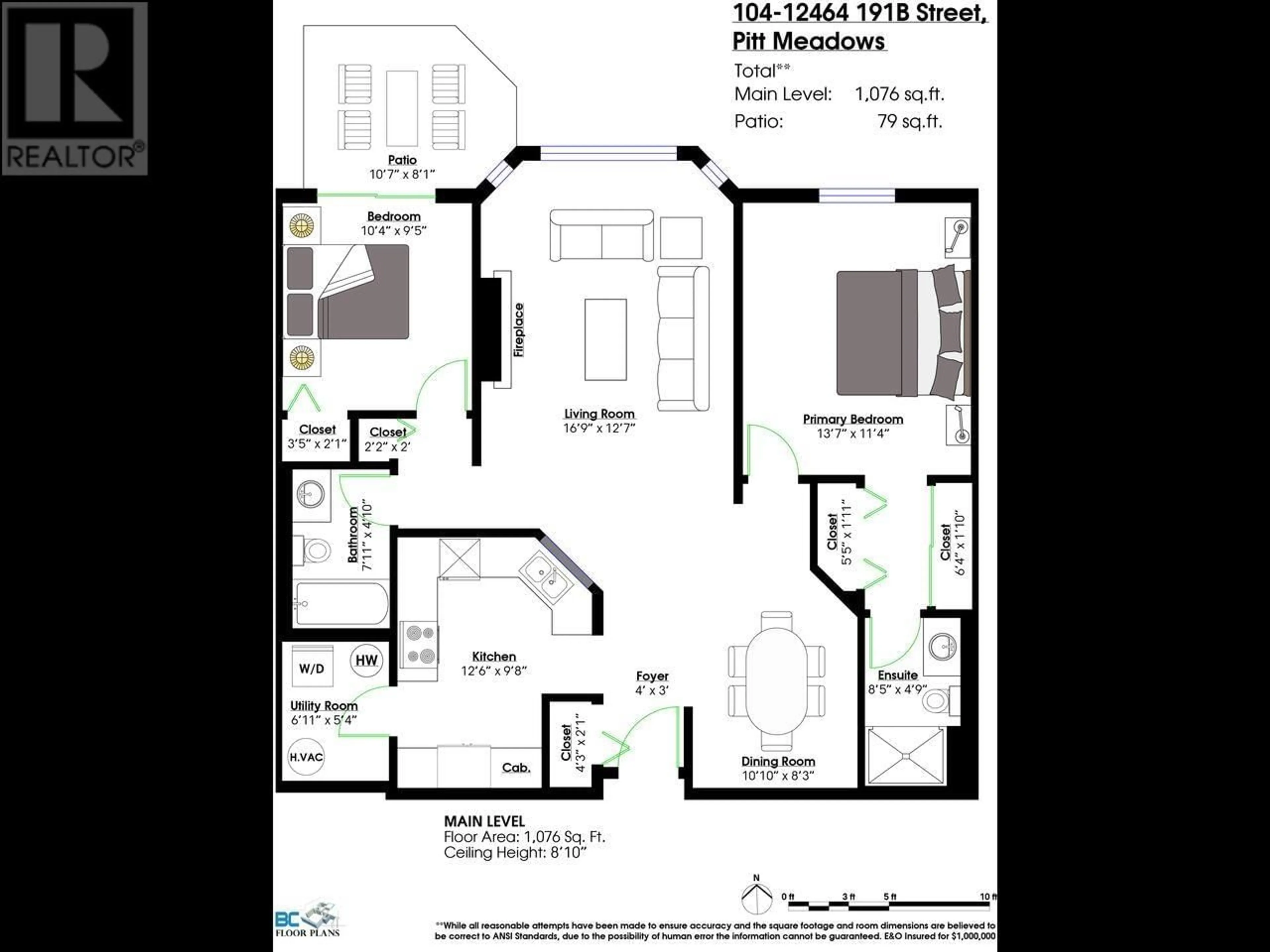 Floor plan for 104 - 12464 191B STREET, Pitt Meadows British Columbia V3Y2P6