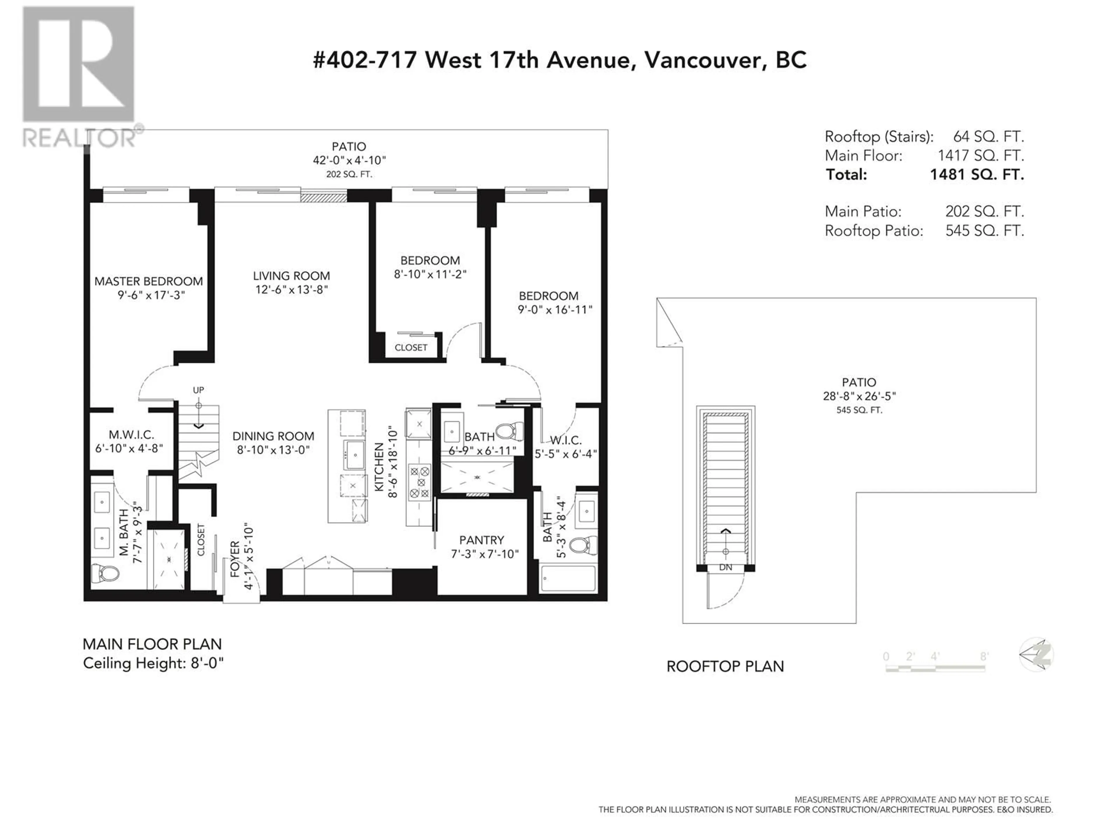 Floor plan for 402 - 717 17TH AVENUE, Vancouver British Columbia V5Z1V1