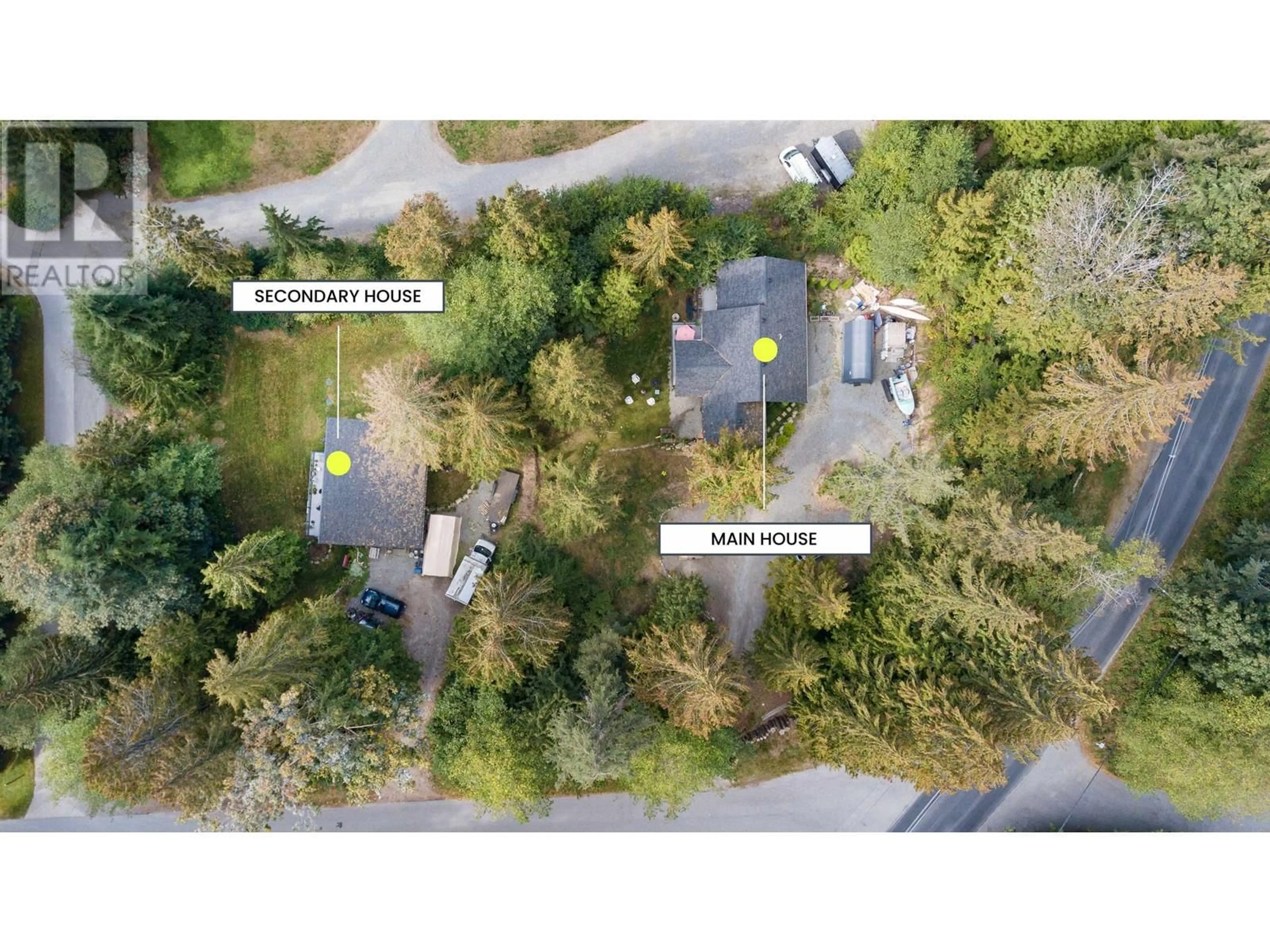 A pic from outside/outdoor area/front of a property/back of a property/a pic from drone, forest/trees view for 767 GEDDES ROAD, Roberts Creek British Columbia V0N2W6