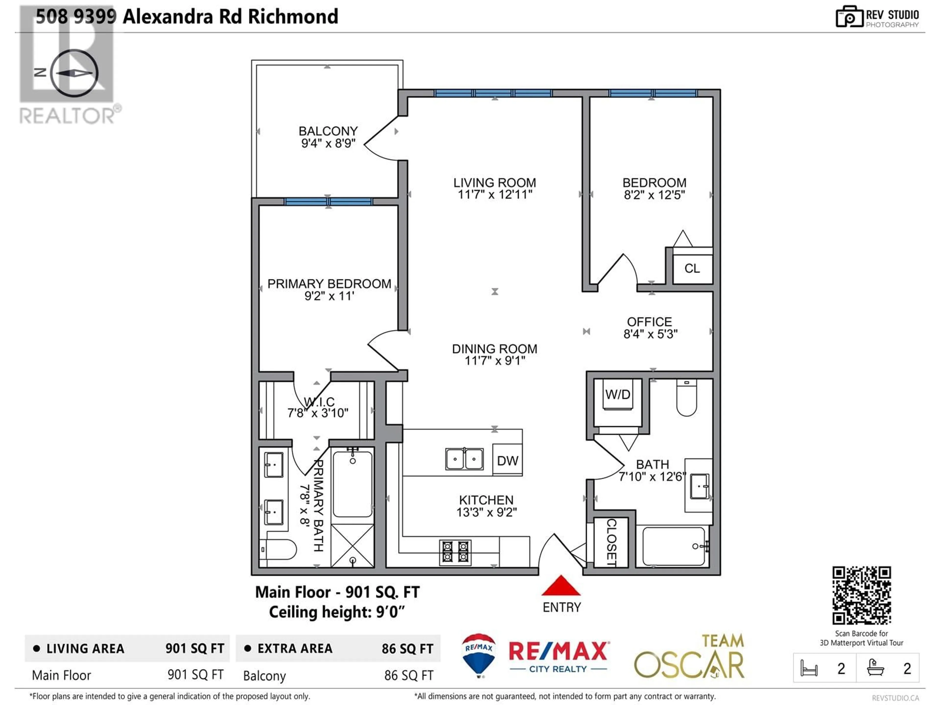 Floor plan for 508 - 9399 ALEXANDRA ROAD, Richmond British Columbia V6X0L7