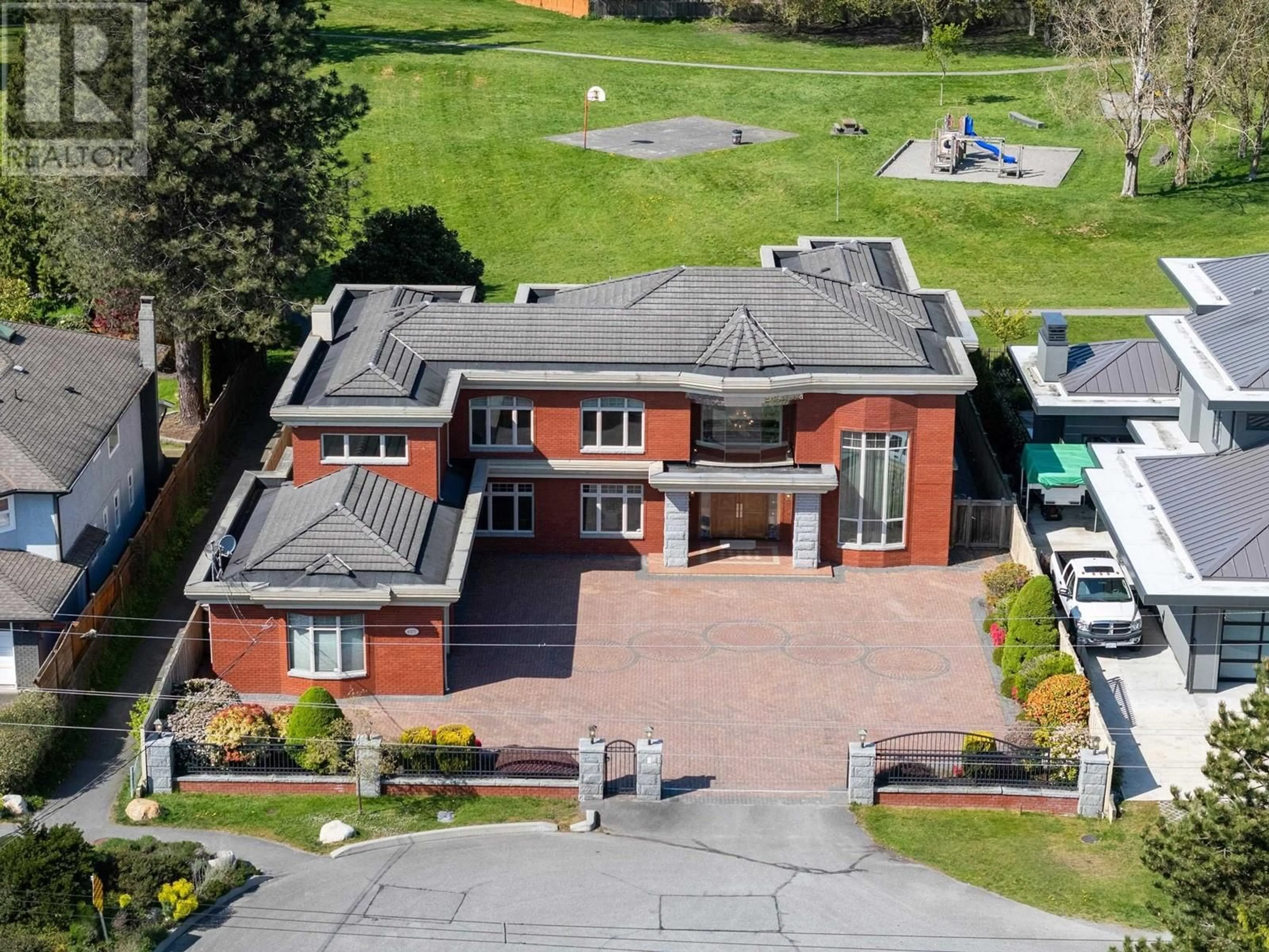 A pic from outside/outdoor area/front of a property/back of a property/a pic from drone, street for 6377 WOODWARDS ROAD, Richmond British Columbia V7E1H2