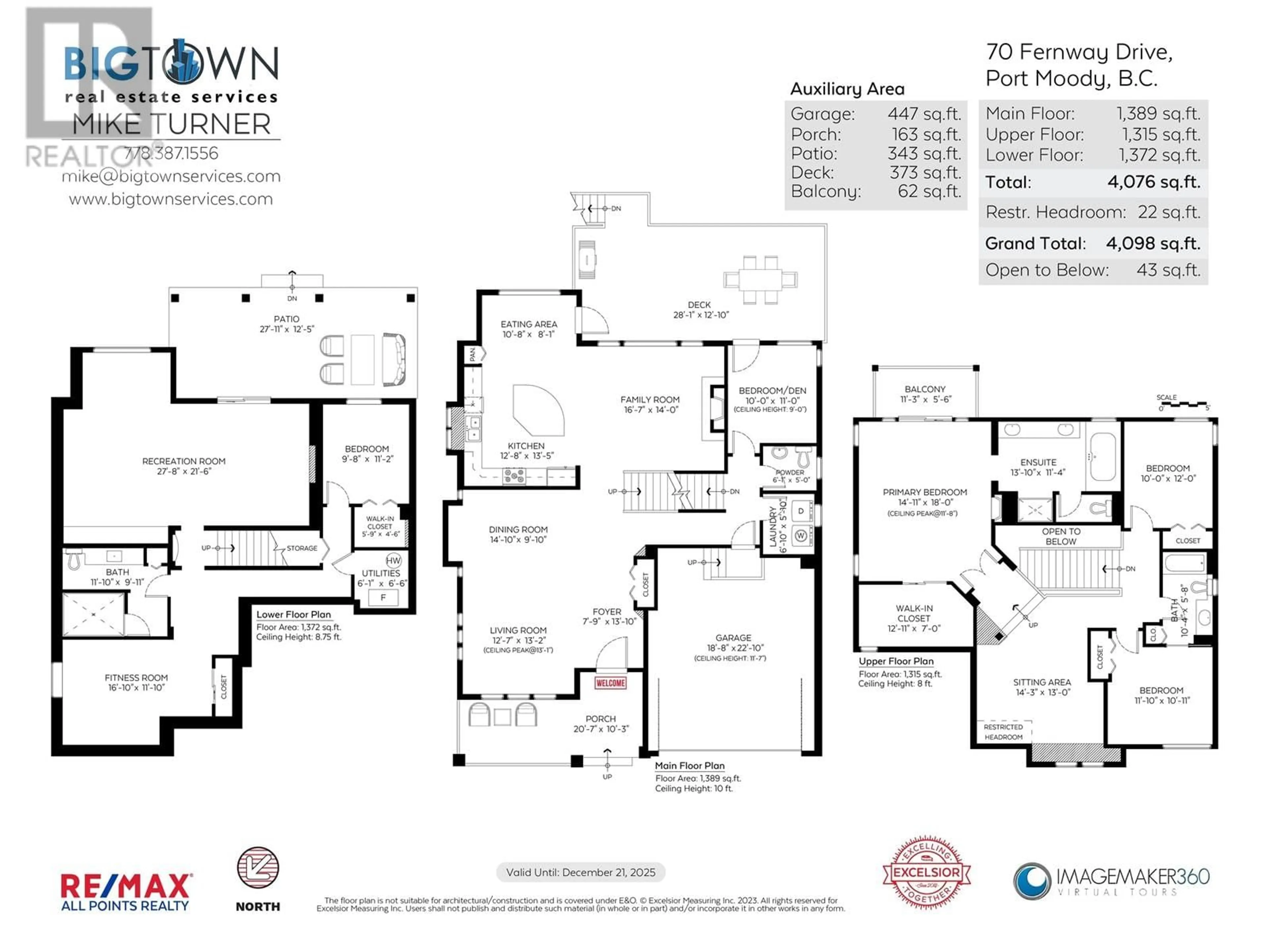 Floor plan for 70 FERNWAY DRIVE, Port Moody British Columbia V3H5K5