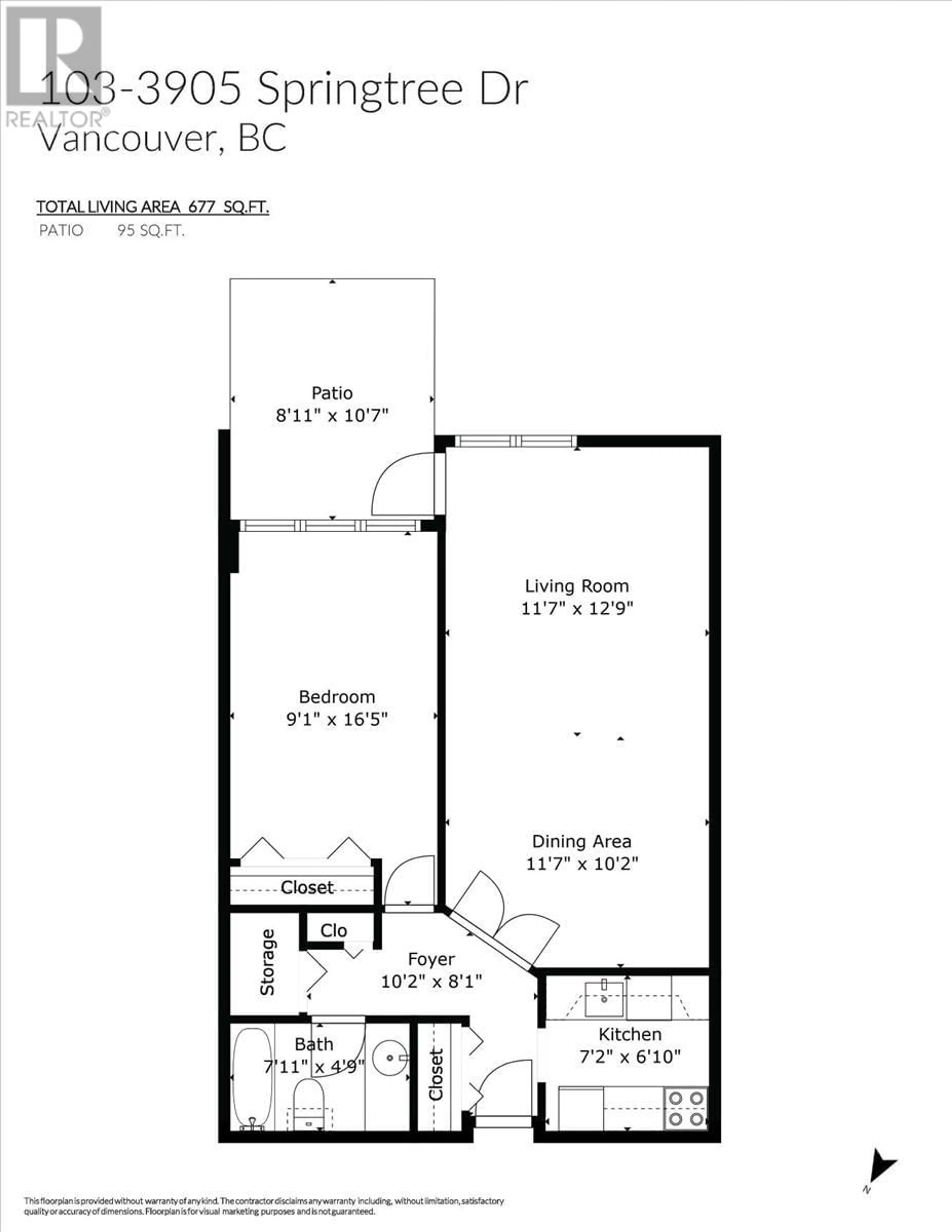 Floor plan for 103 - 3905 SPRINGTREE DRIVE, Vancouver British Columbia V6L3E2