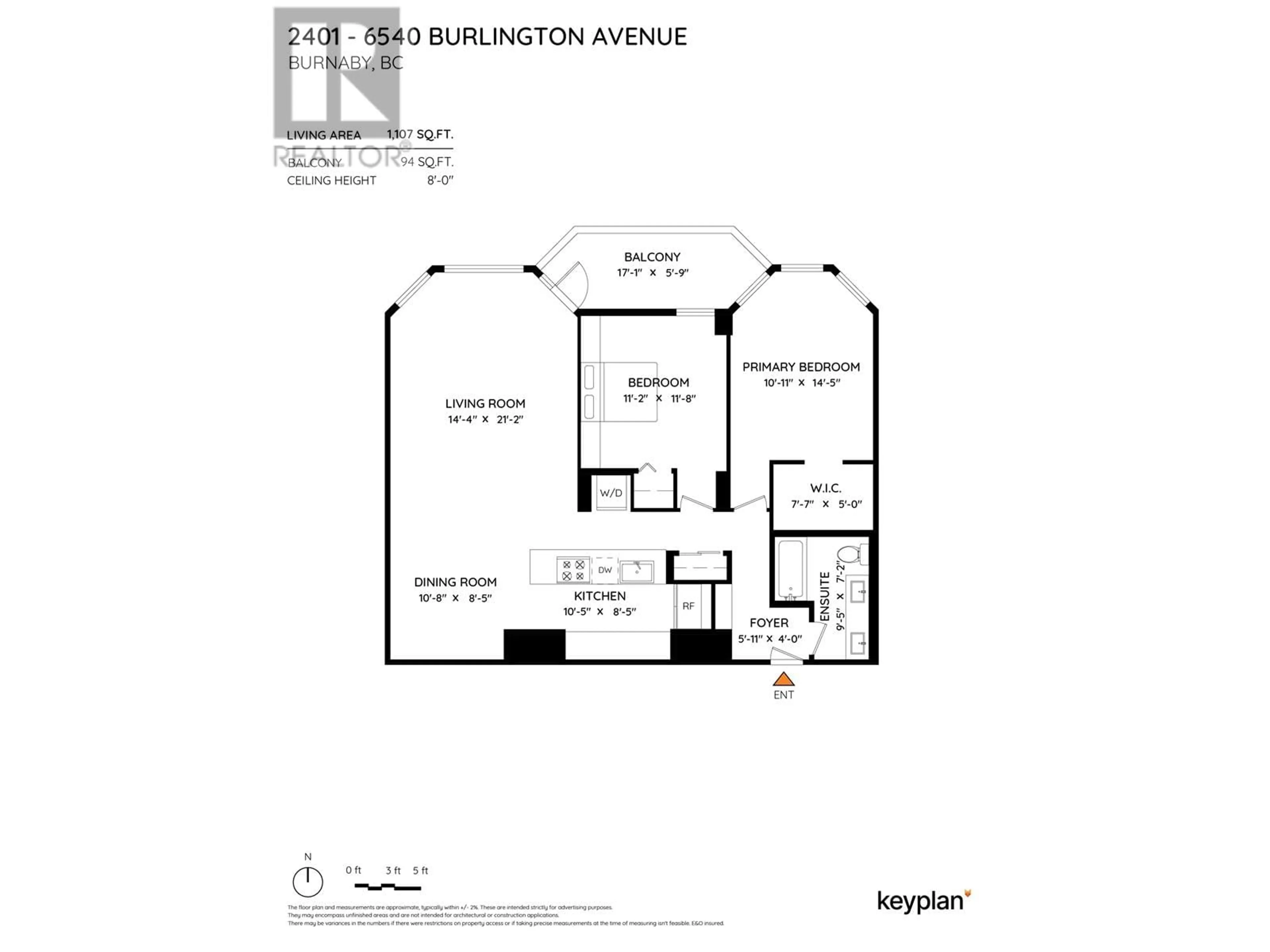 Floor plan for 2401 - 6540 BURLINGTON AVENUE, Burnaby British Columbia V5H4G3