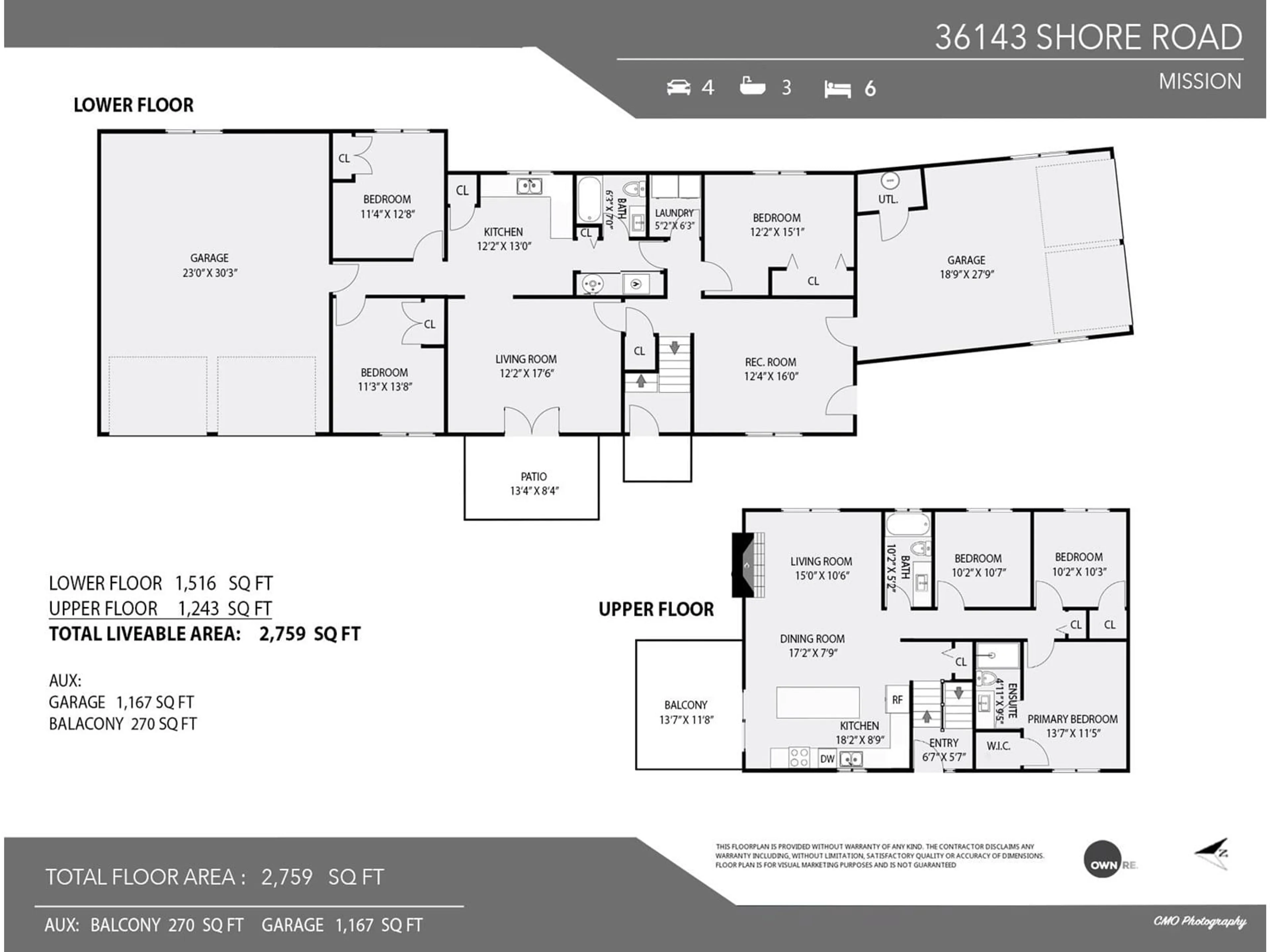 Floor plan for 36143 SHORE, Mission British Columbia V2V4J1