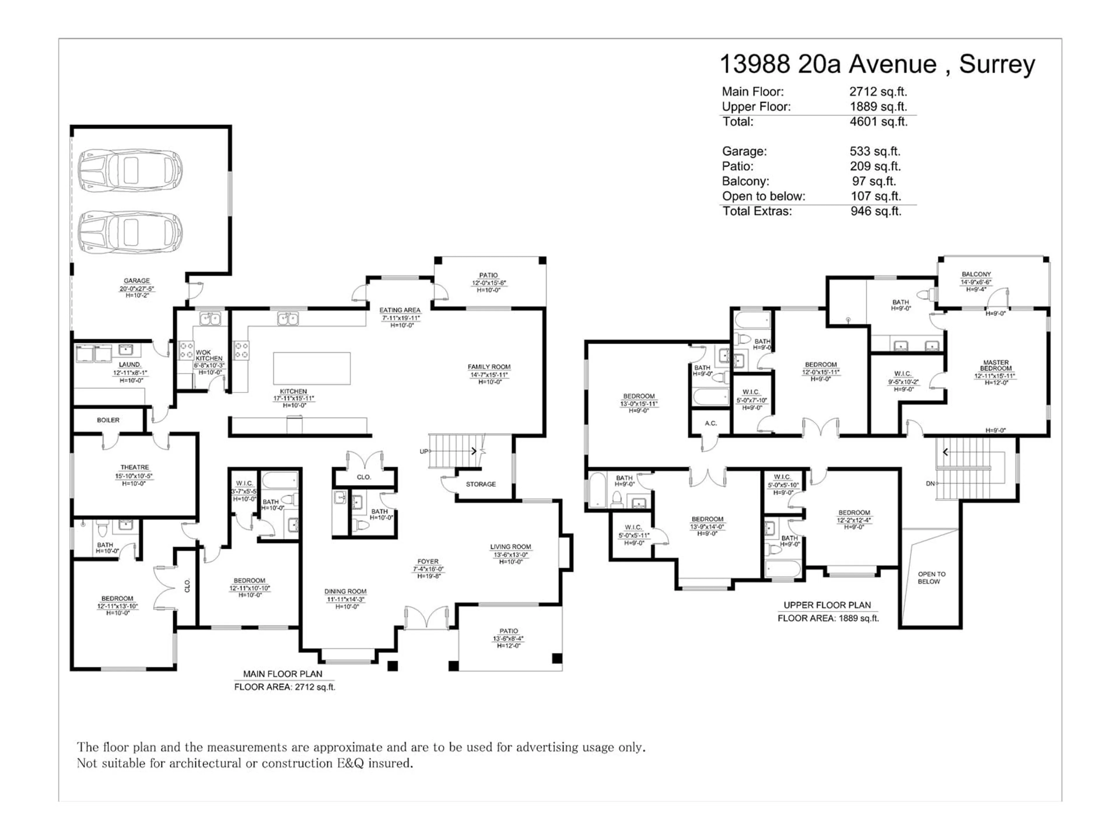 Floor plan for 13988 20A, Surrey British Columbia V4A4H5