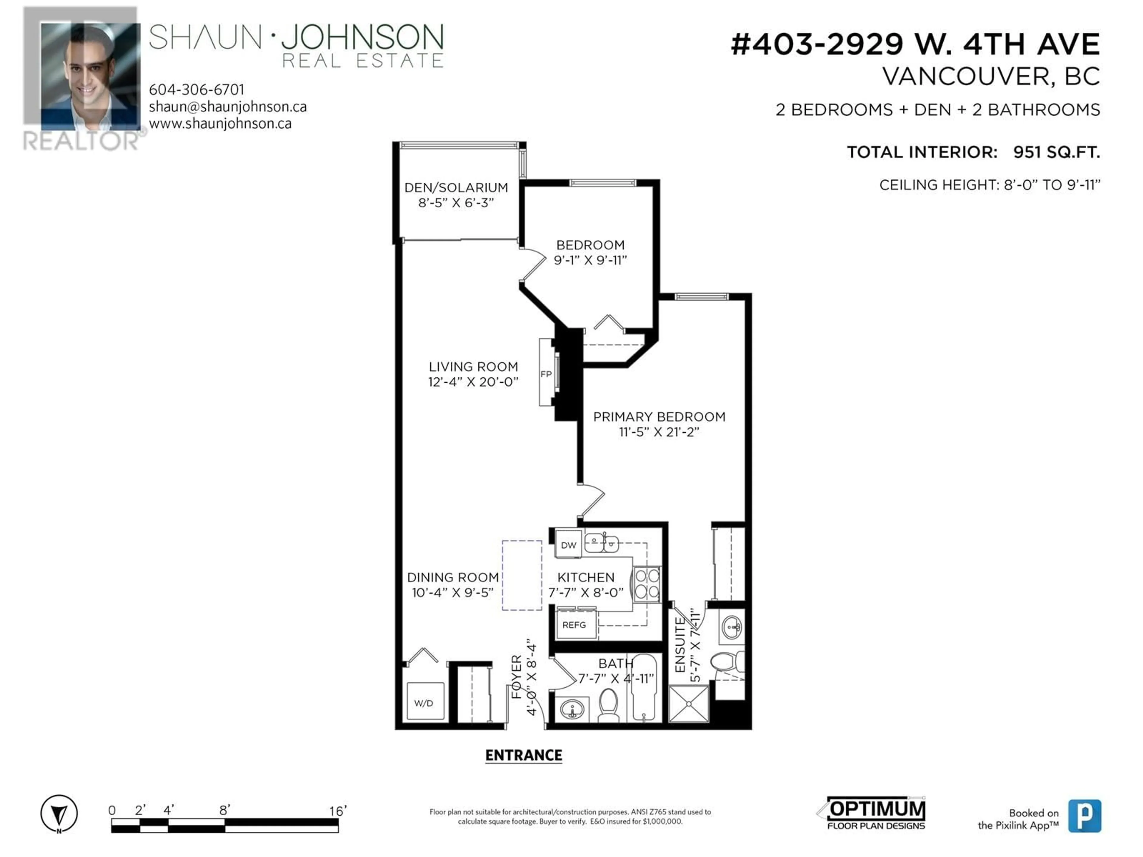 Floor plan for 403 - 2929 4TH AVENUE, Vancouver British Columbia V6K4T3