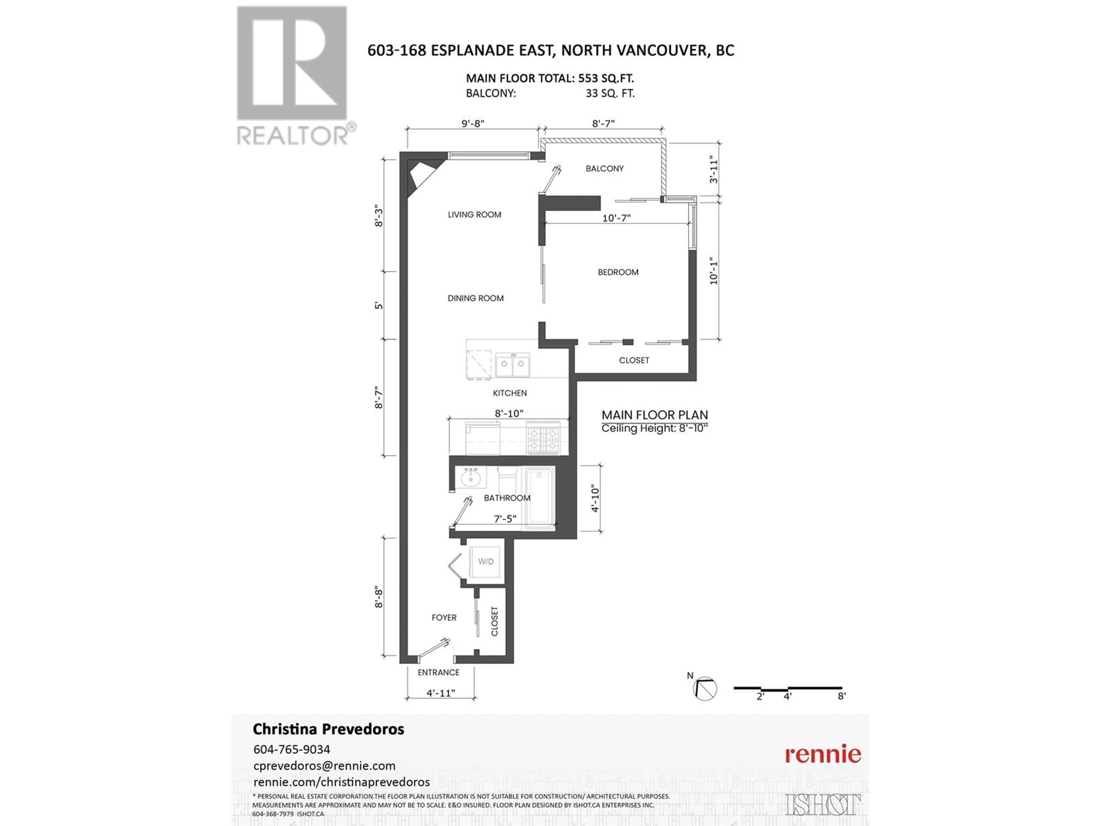 Floor plan for 603 - 168 ESPLANADE, North Vancouver British Columbia V7L4X8