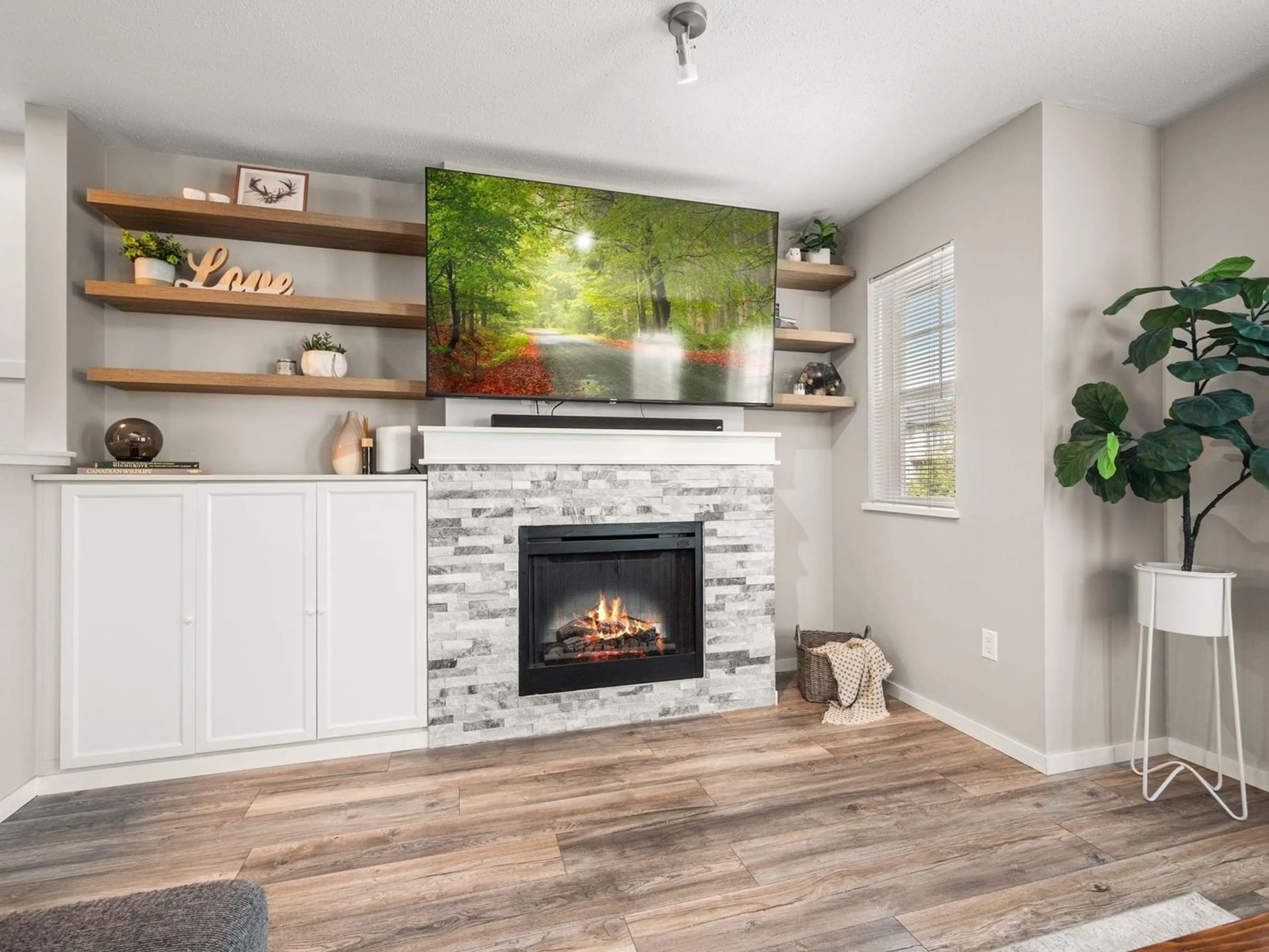 Living room with furniture, wood/laminate floor for 115 - 20875 80, Langley British Columbia V2Y0B2