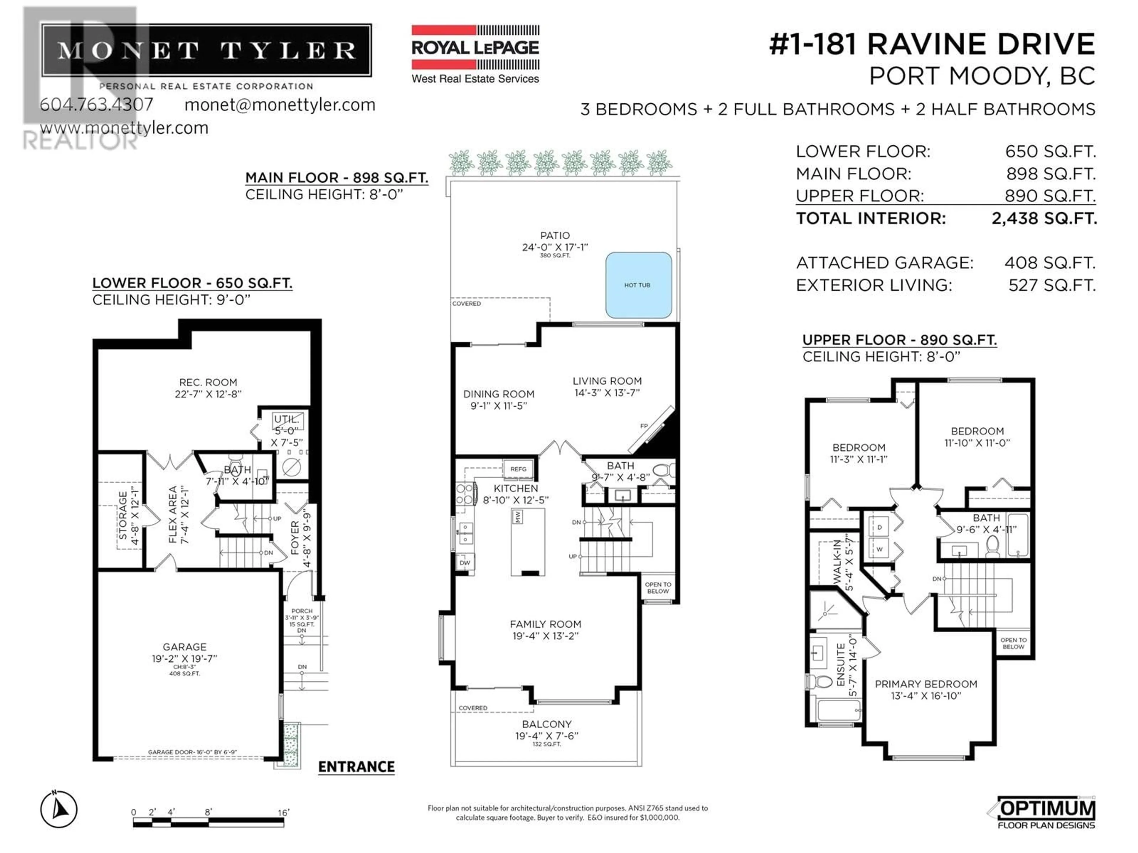 Floor plan for 1 - 181 RAVINE DRIVE, Port Moody British Columbia V3H4T3