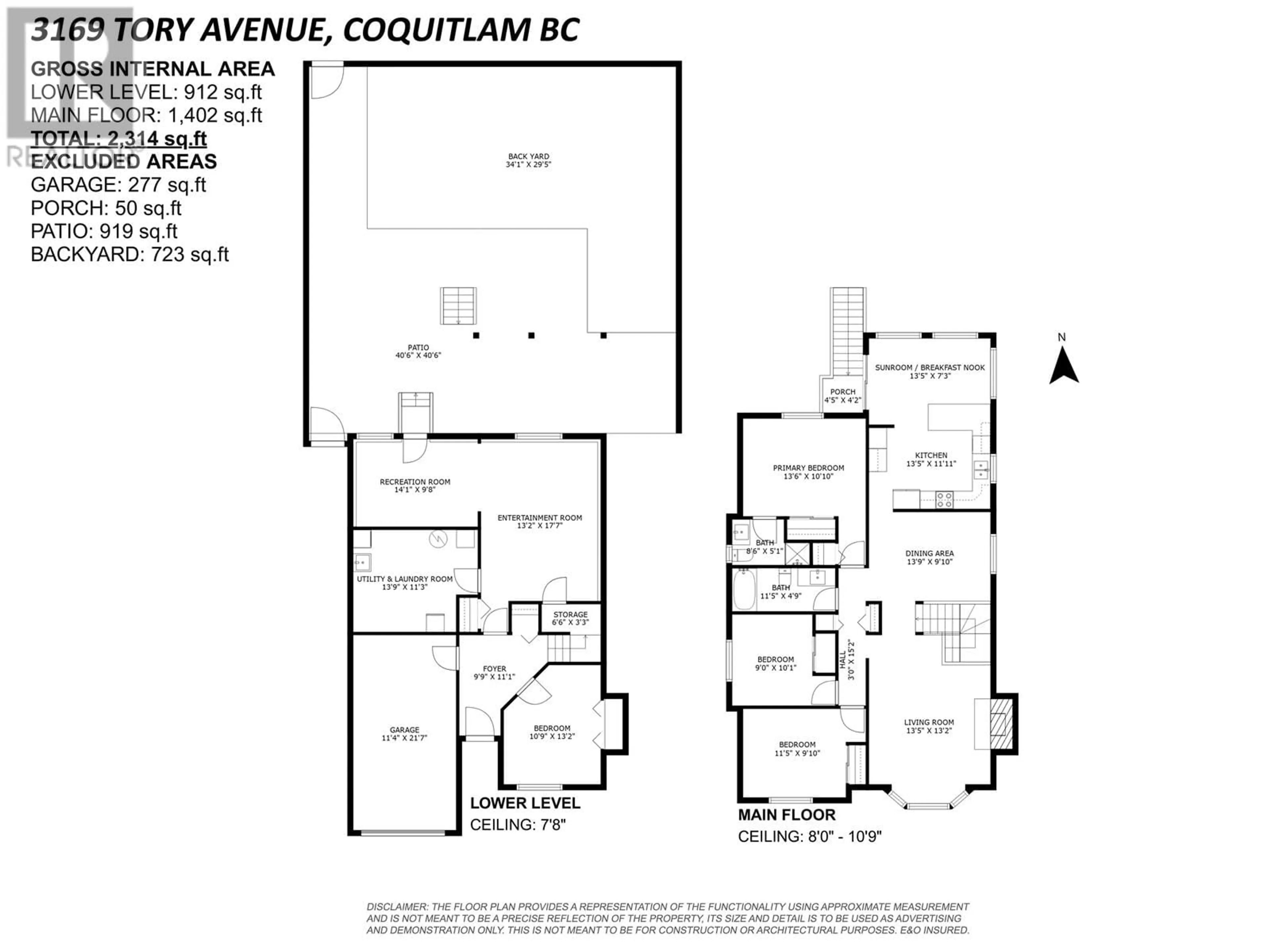 Floor plan for 3169 TORY AVENUE, Coquitlam British Columbia V3E2E2