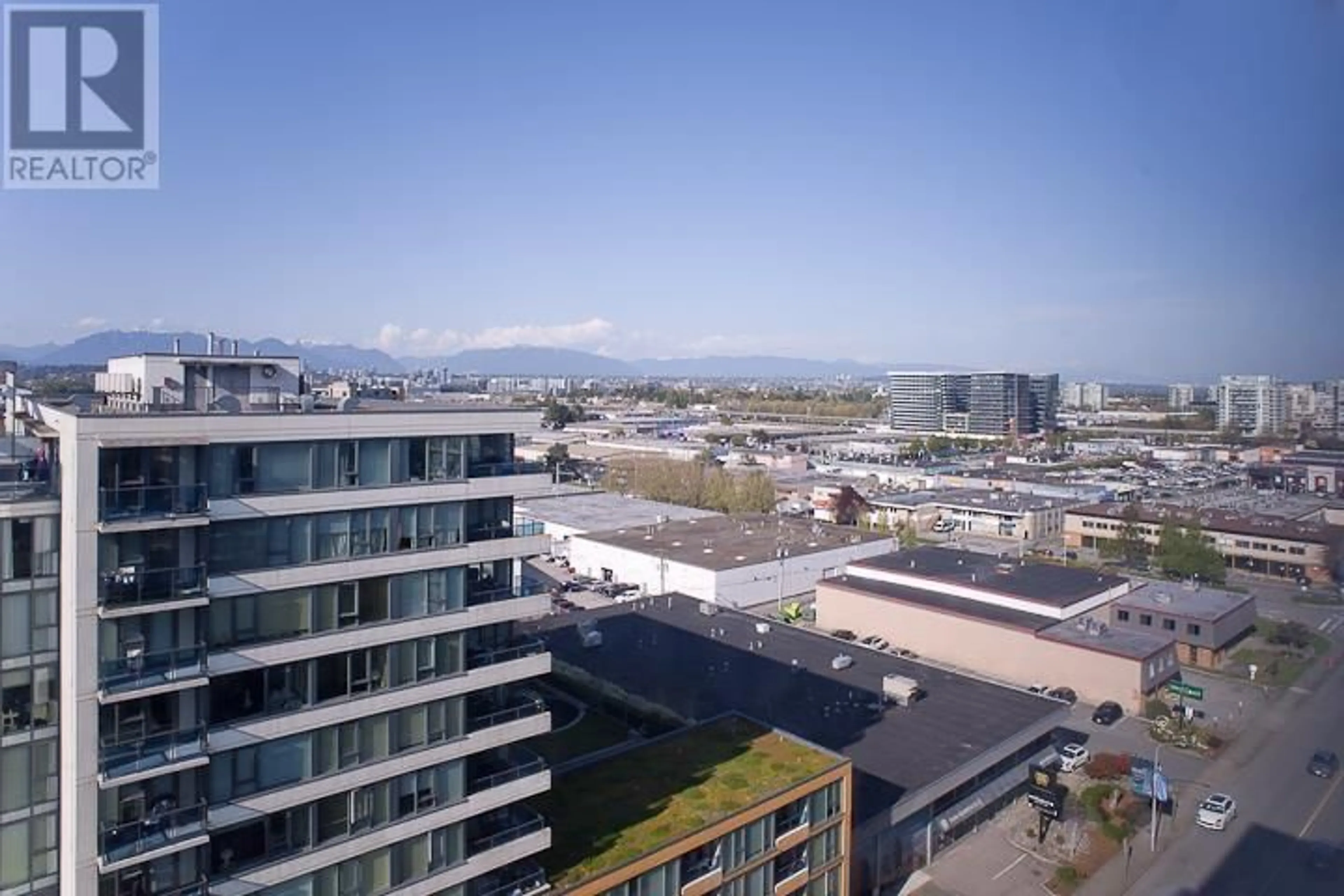 A pic from outside/outdoor area/front of a property/back of a property/a pic from drone, city buildings view from balcony for 1607 - 7360 ELMBRIDGE WAY, Richmond British Columbia V6X0A5