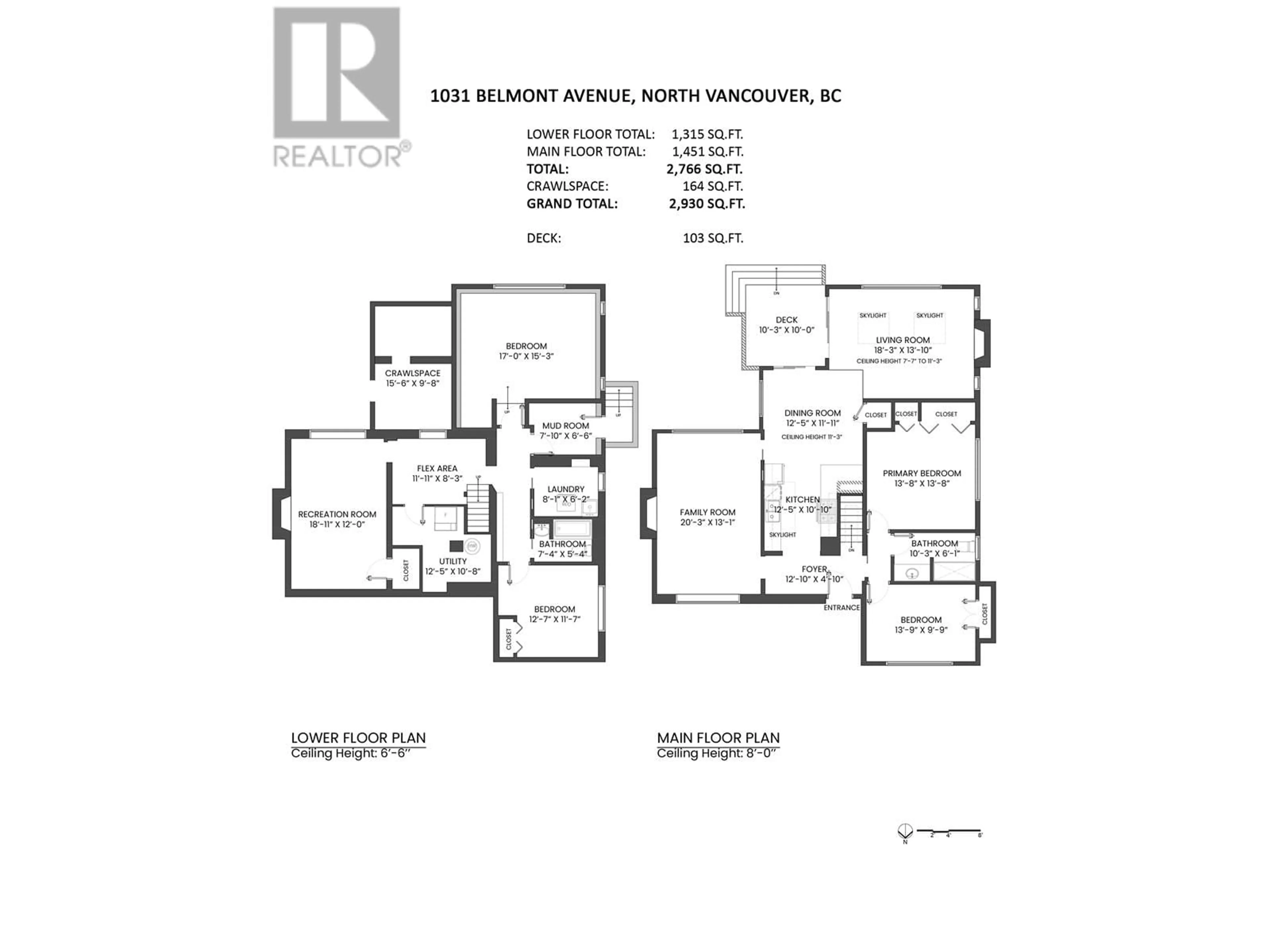 Floor plan for 1031 BELMONT AVENUE, North Vancouver British Columbia V7R1K3