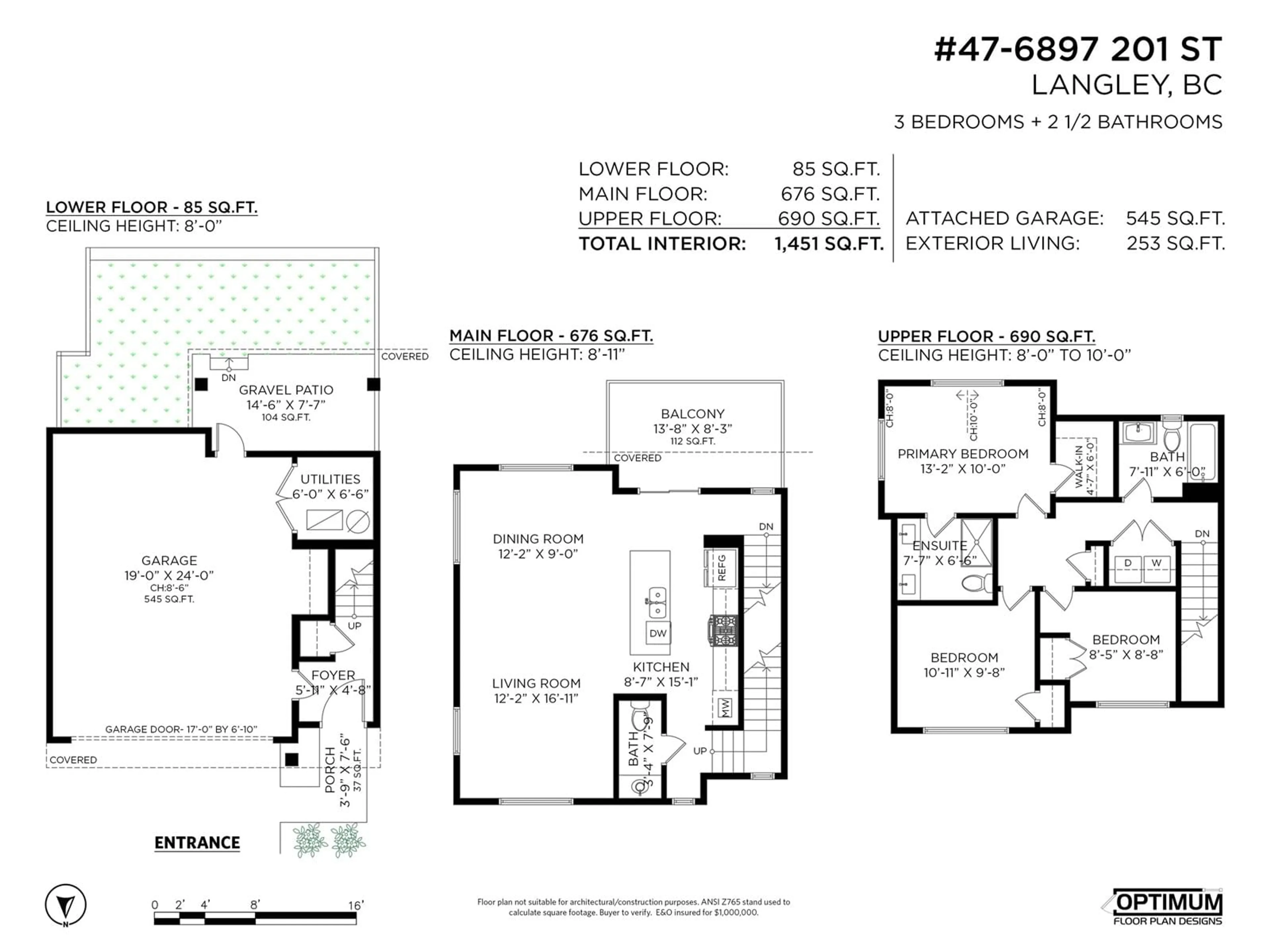 Floor plan for 47 - 6897 201, Langley British Columbia V2Y0Z3