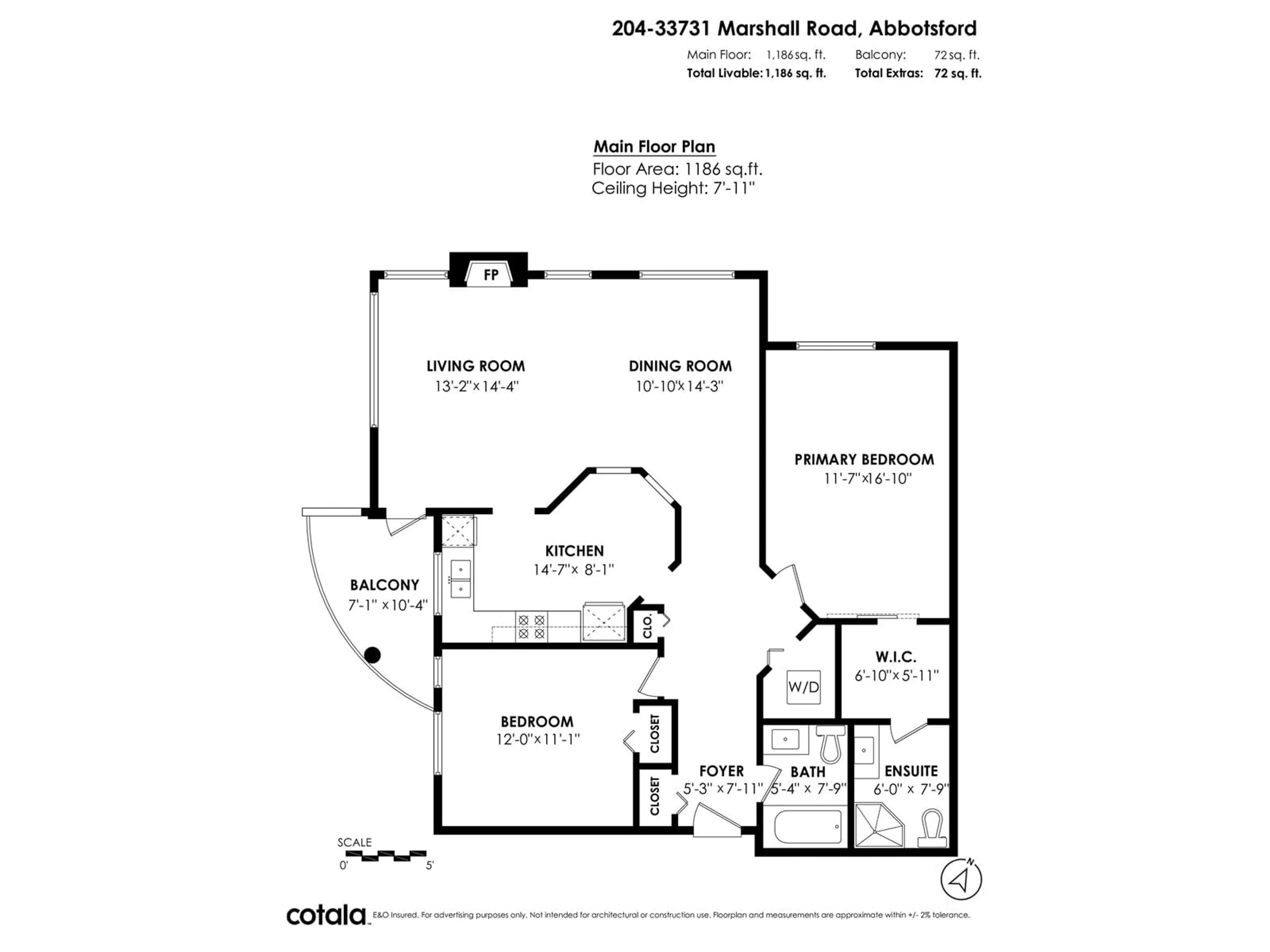 Floor plan for 204 - 33731 MARSHALL, Abbotsford British Columbia V2S1L5