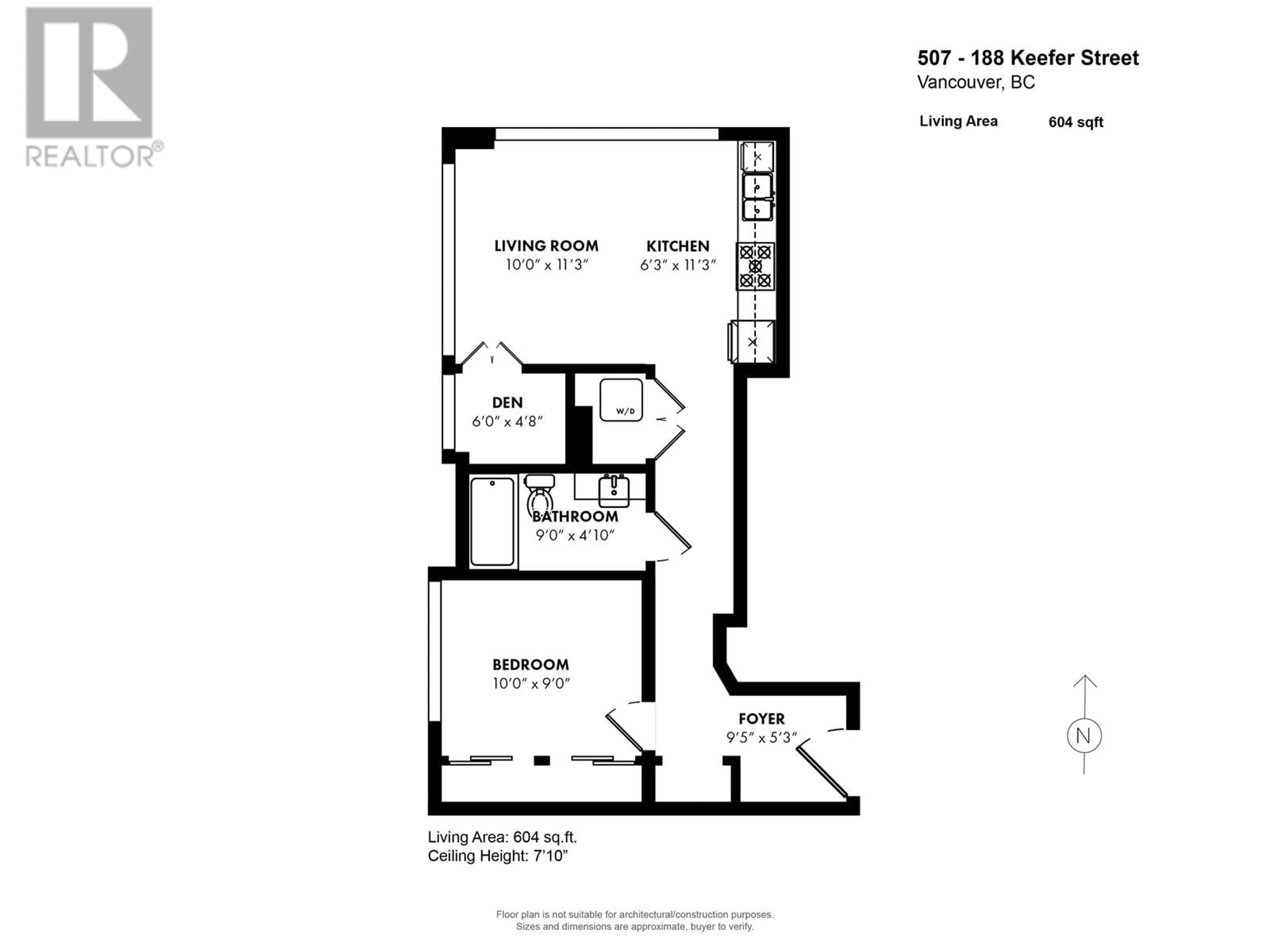 Floor plan for 507 - 188 KEEFER STREET, Vancouver British Columbia V6A0E3