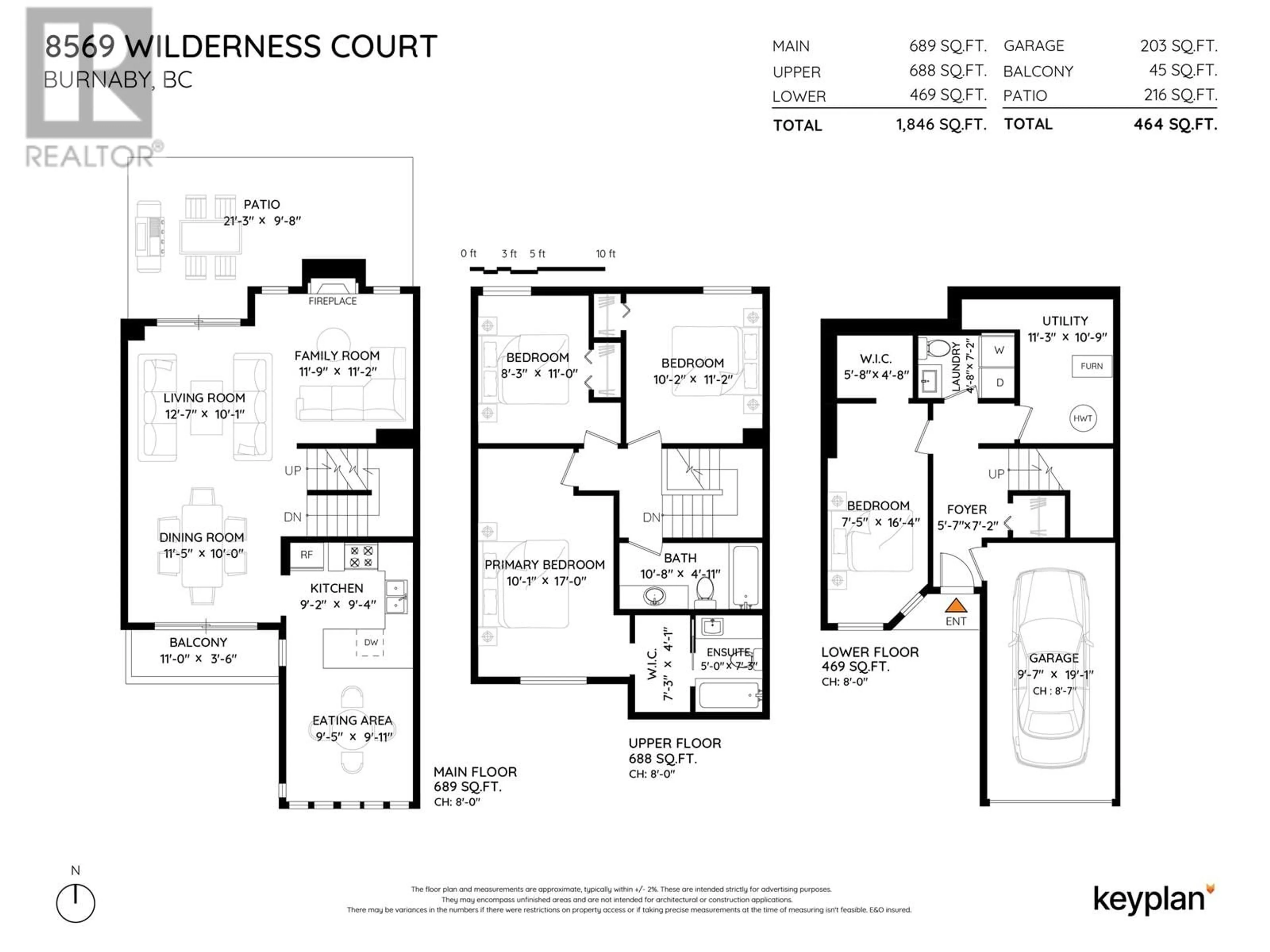 Floor plan for 8569 WILDERNESS COURT, Burnaby British Columbia V5A4B2