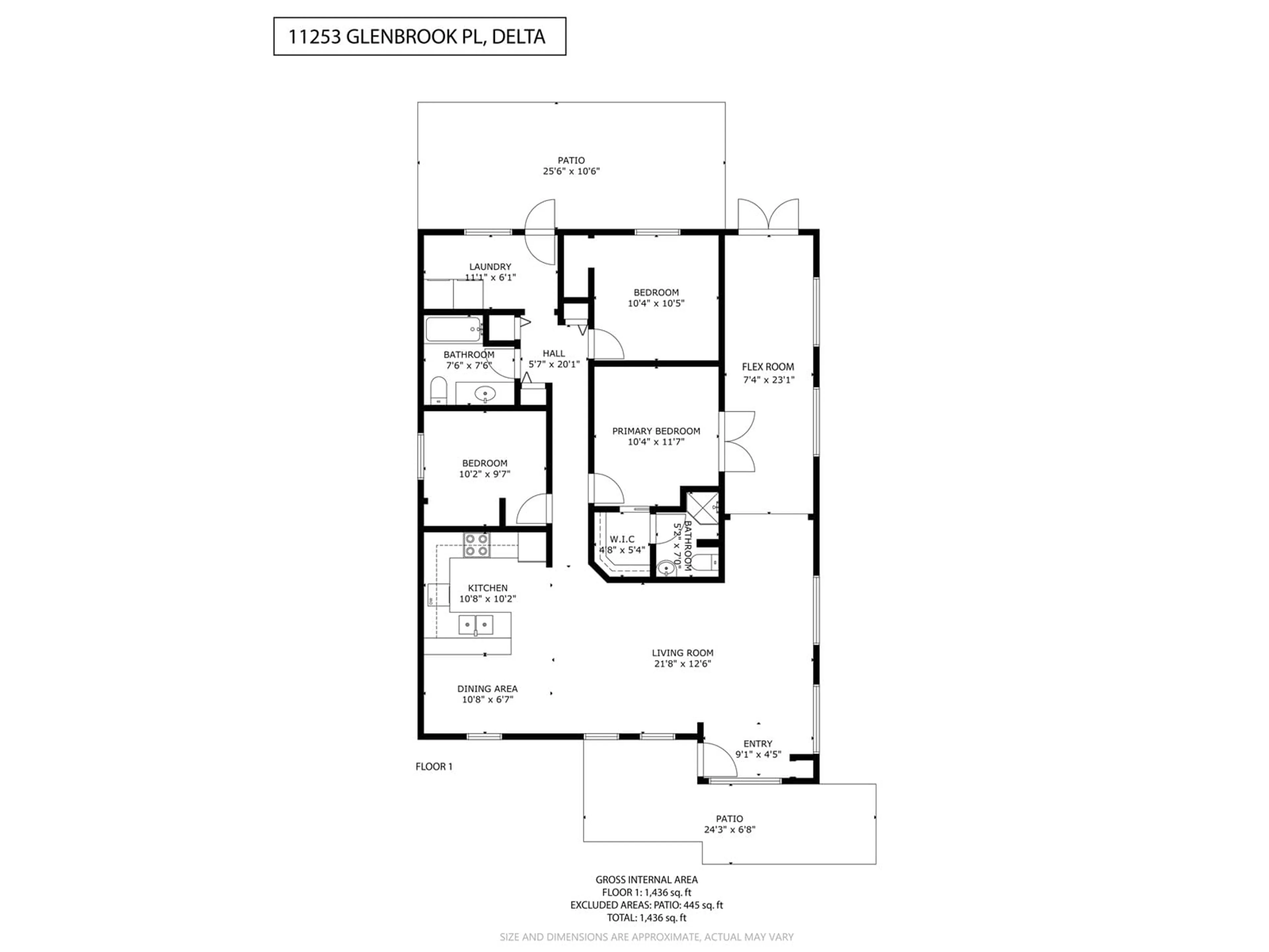 Floor plan for 11253 GLENBROOK, Delta British Columbia V4C7N5