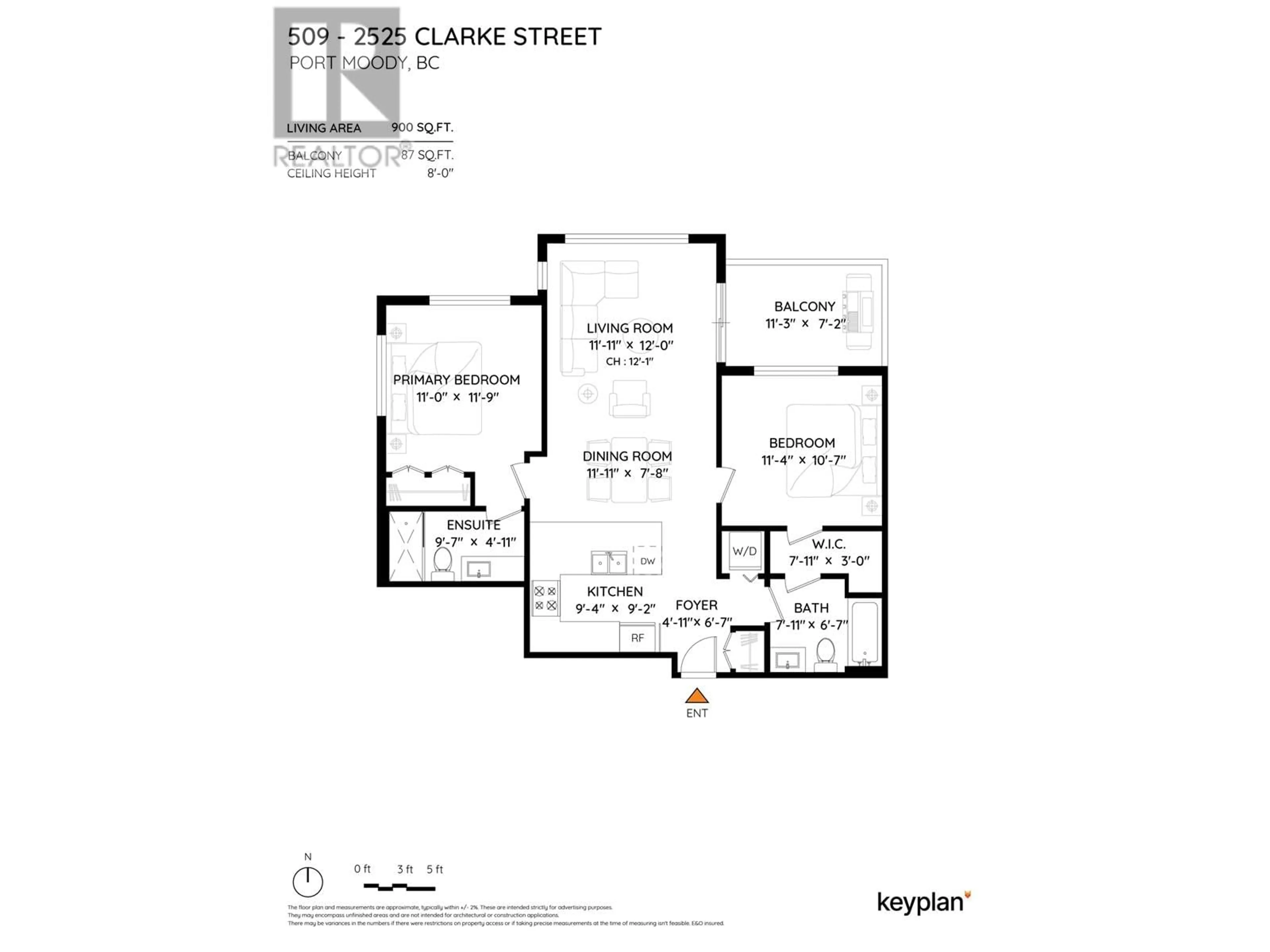 Floor plan for 509 - 2525 CLARKE STREET, Port Moody British Columbia V3H0J3