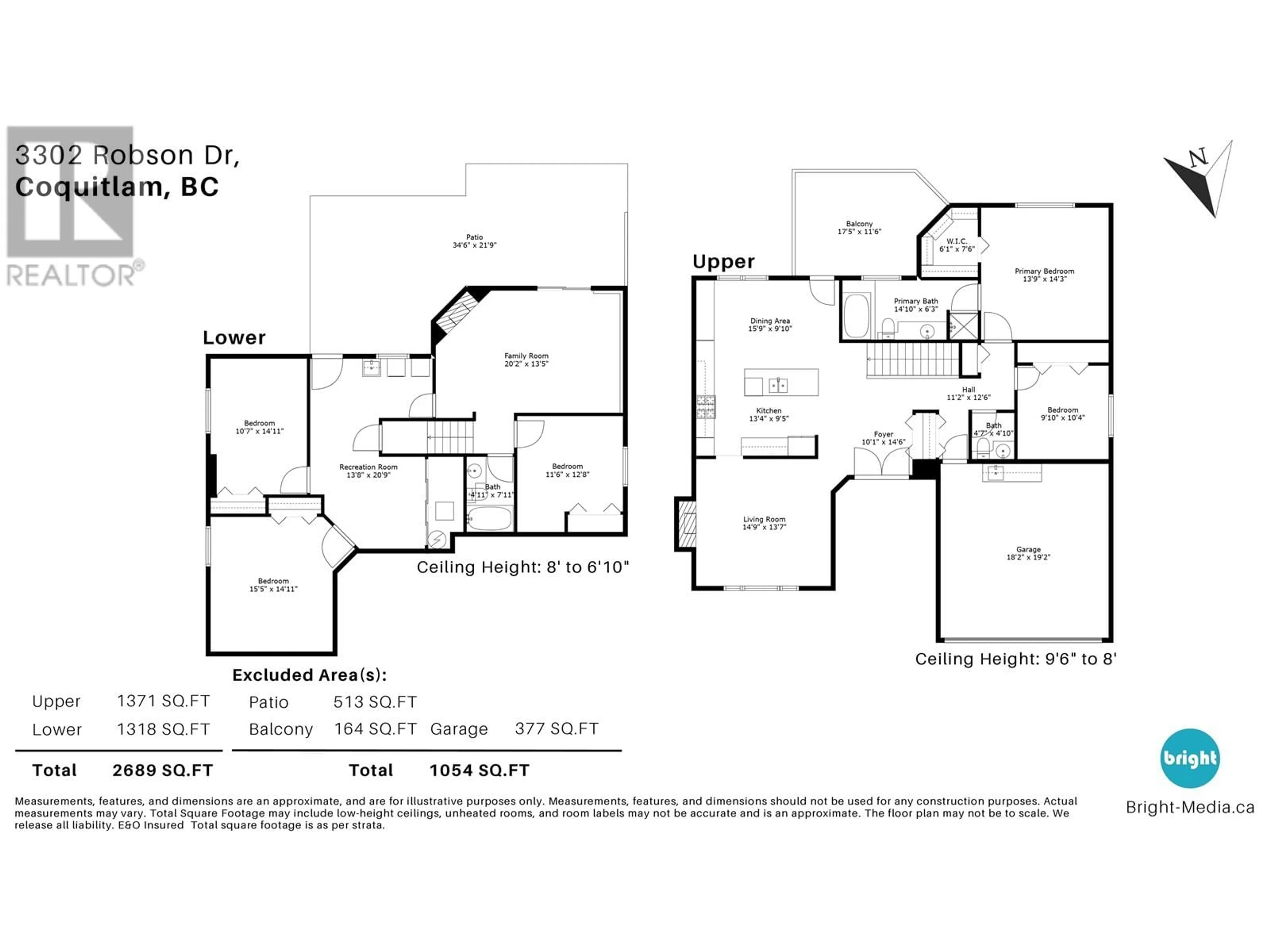Floor plan for 3302 ROBSON DRIVE, Coquitlam British Columbia V3E2X8