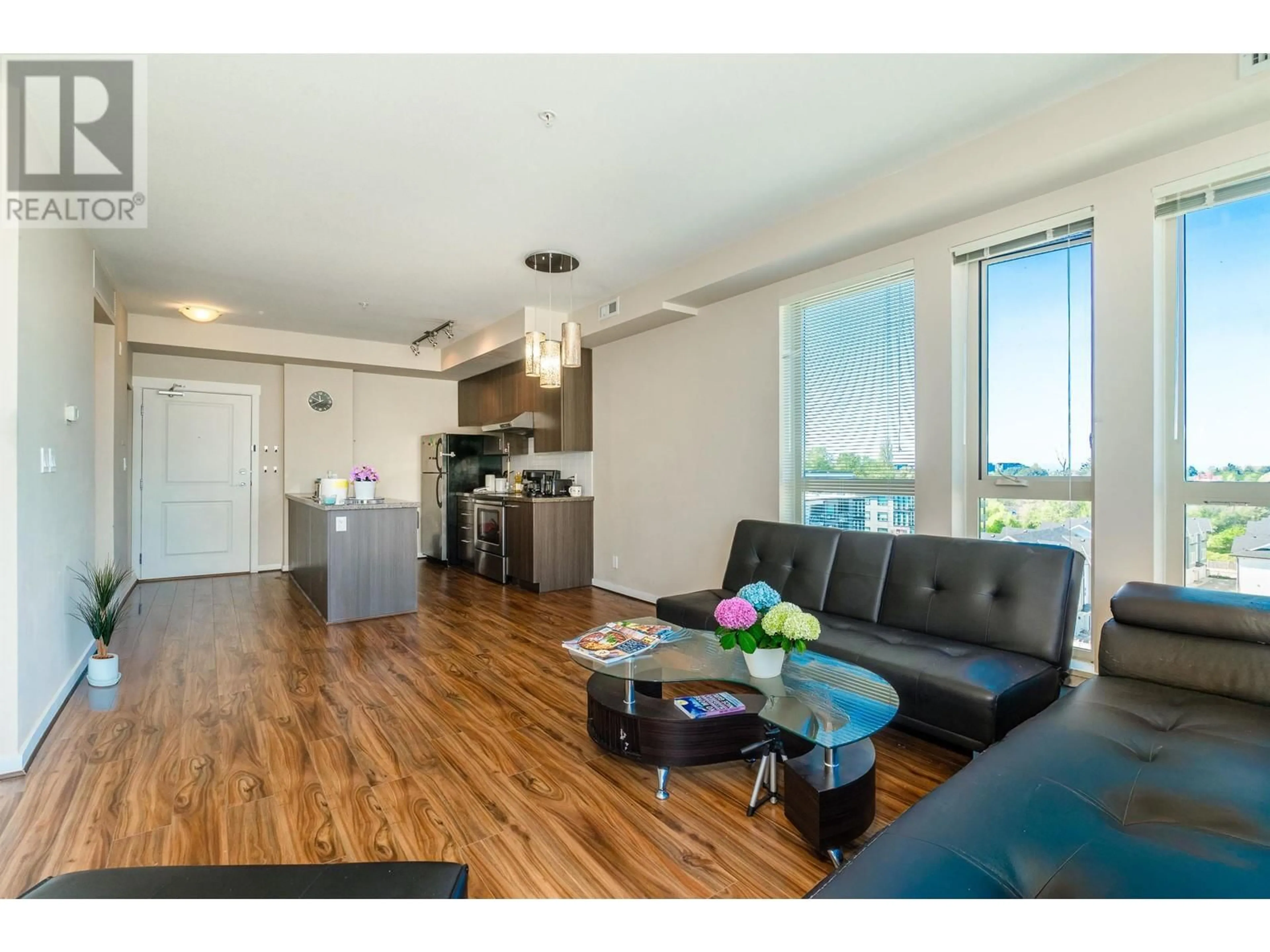 Living room with furniture, wood/laminate floor for 795 - 4133 STOLBERG STREET, Richmond British Columbia V6X0J3