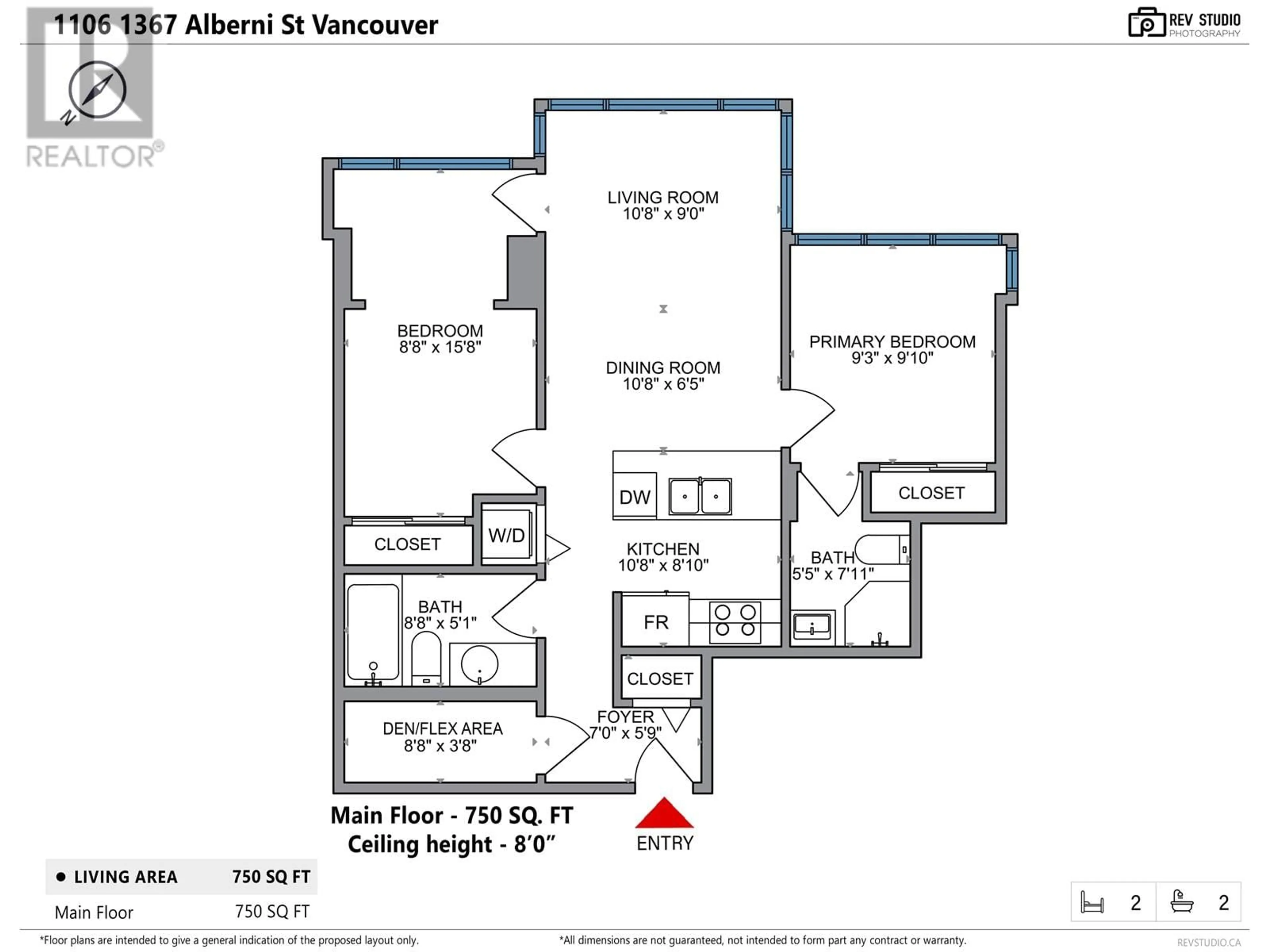 Floor plan for 1106 - 1367 ALBERNI STREET, Vancouver British Columbia V6E4R9