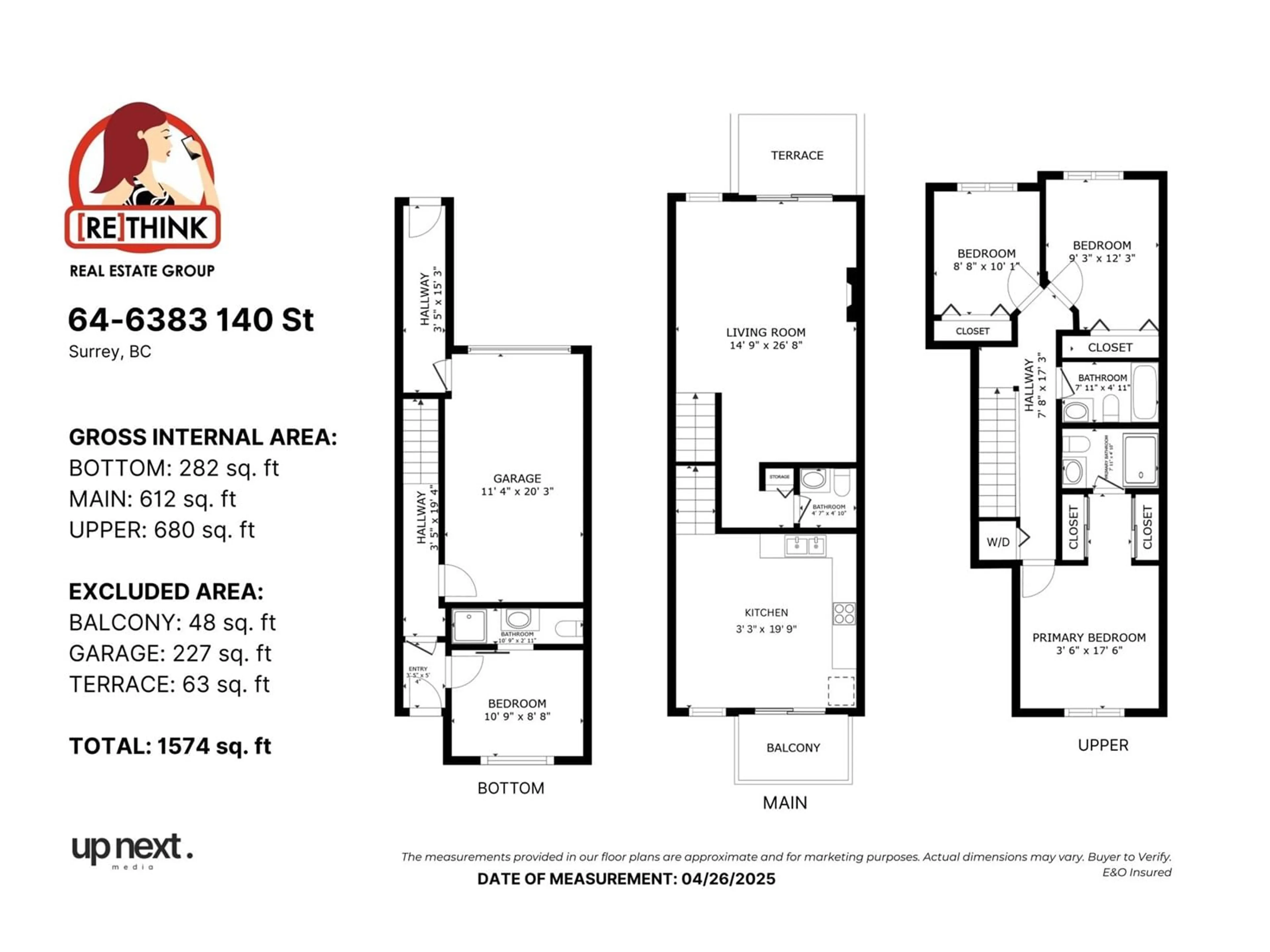 Floor plan for 64 - 6383 140TH, Surrey British Columbia V3W0E9