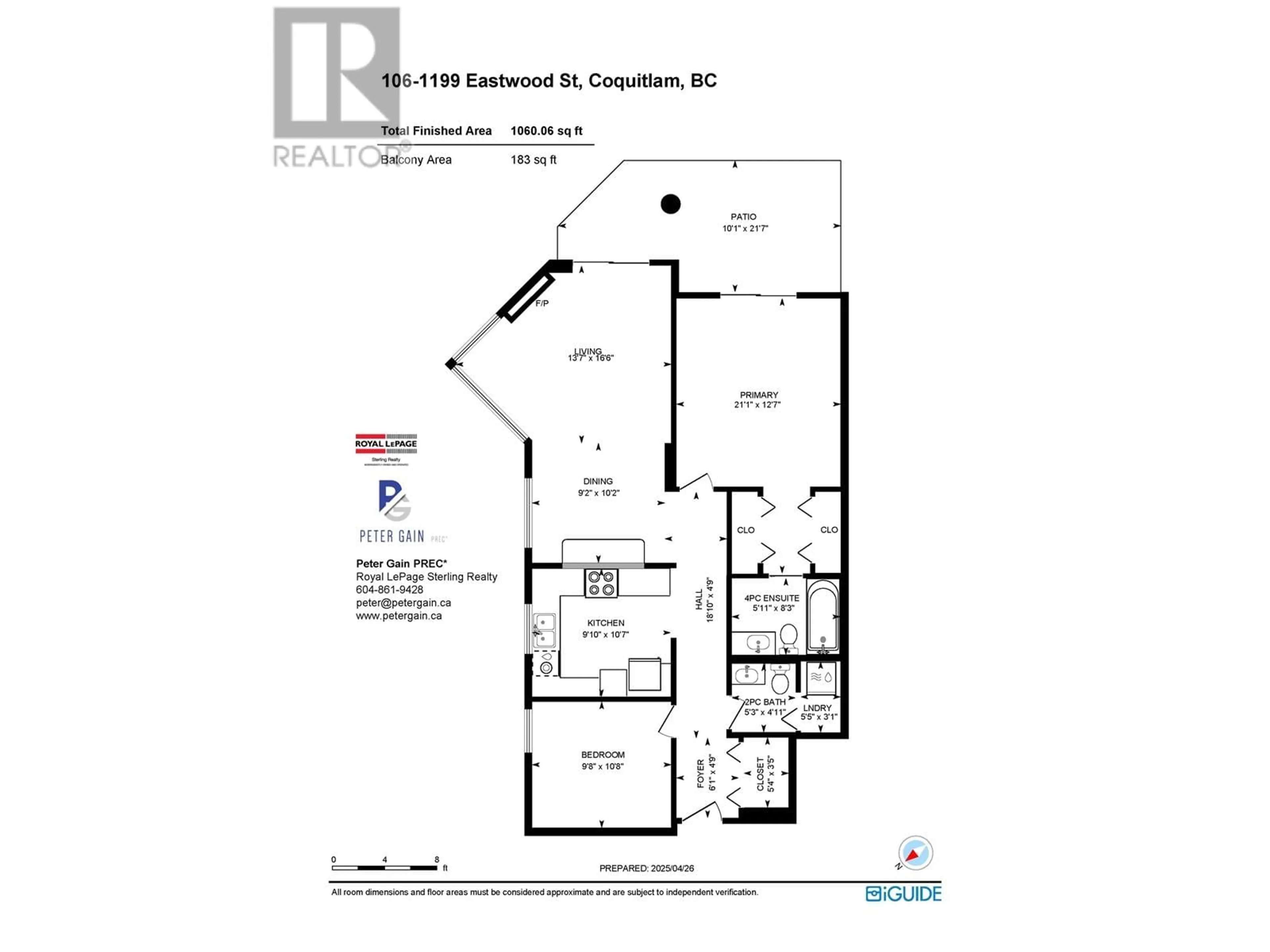 Floor plan for 106 - 1199 EASTWOOD STREET, Coquitlam British Columbia V3B7W7