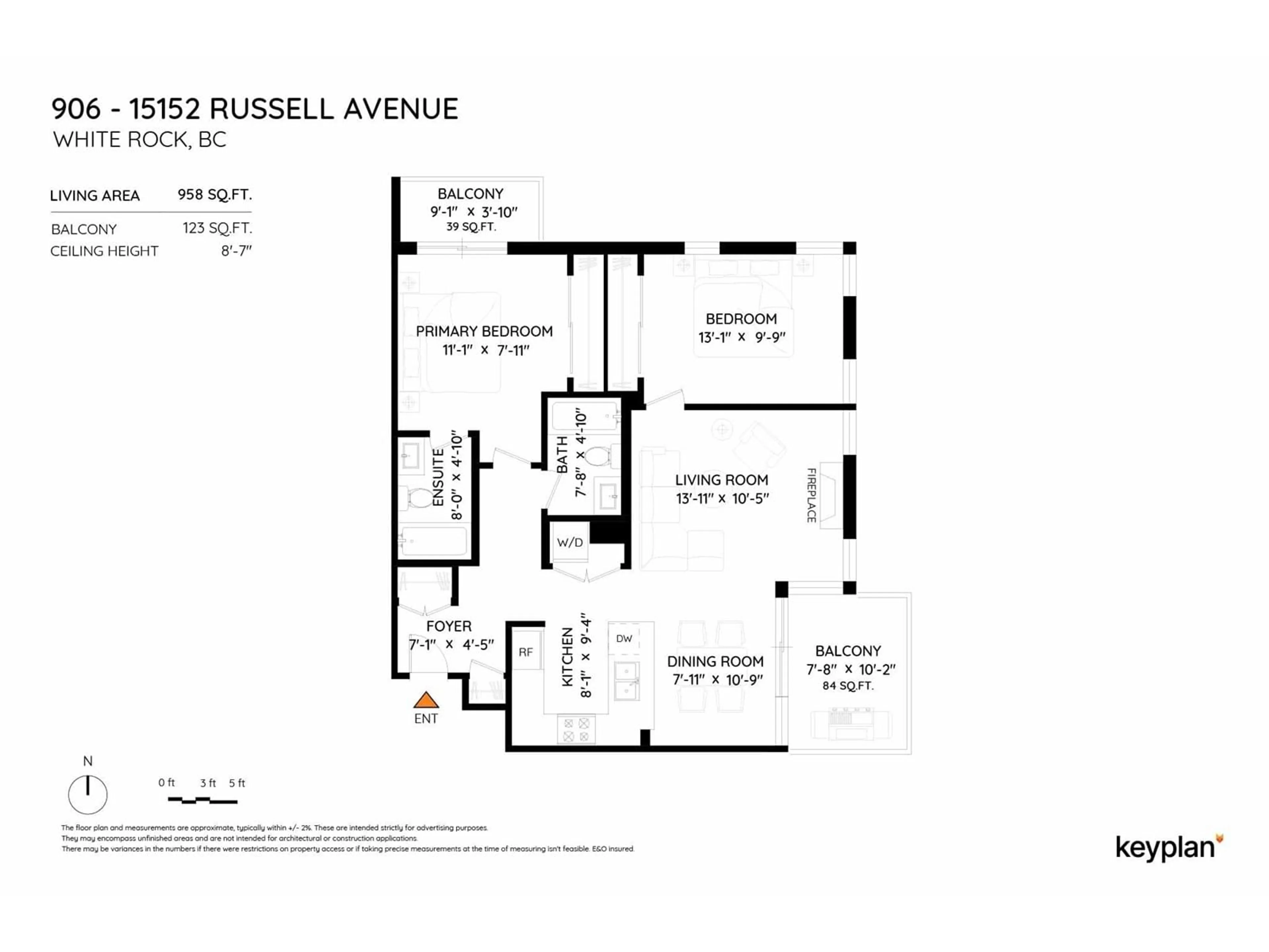 Floor plan for 906 - 15152 RUSSELL, White Rock British Columbia V4B0A3