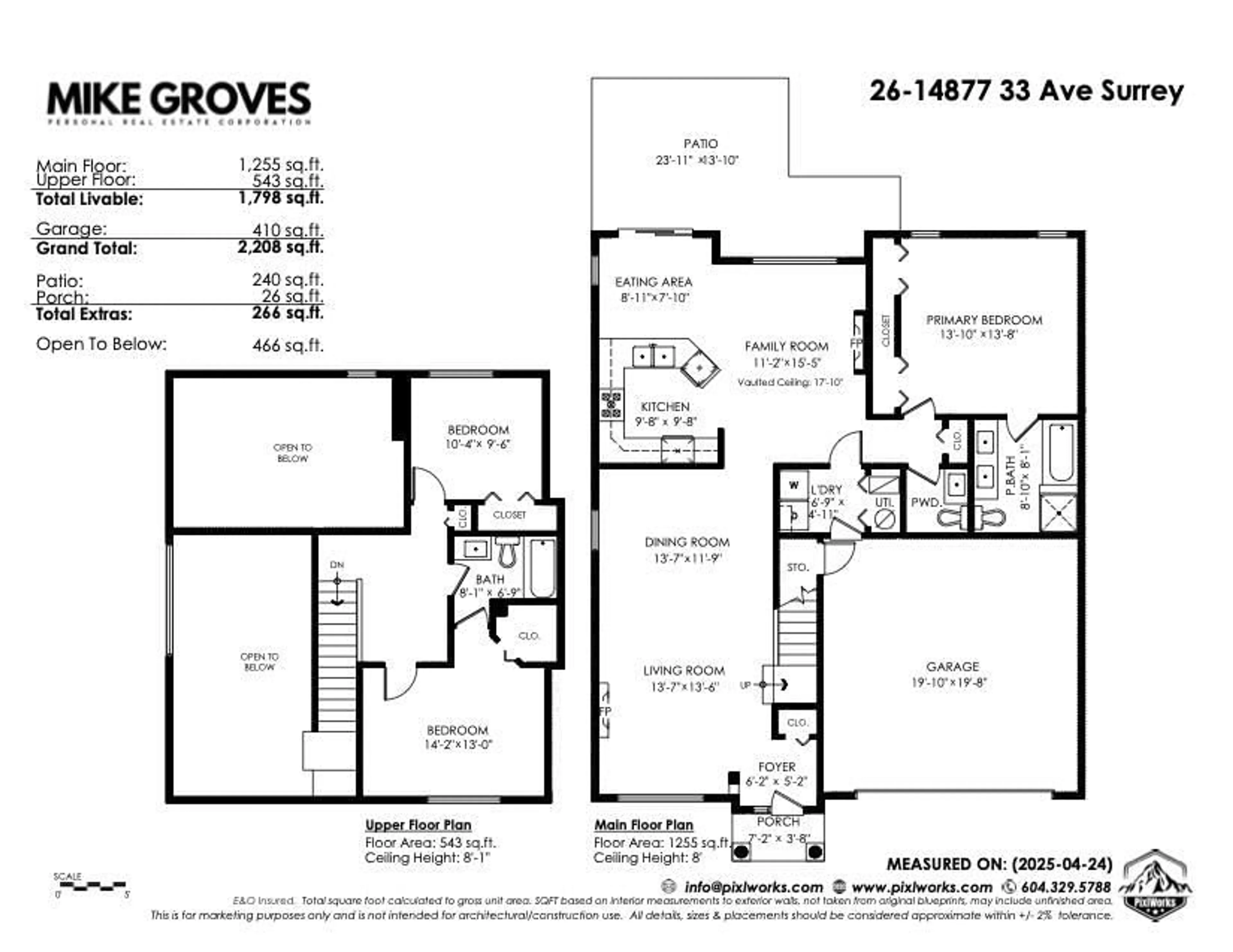 Floor plan for 26 - 14877 33, Surrey British Columbia V4P3A3