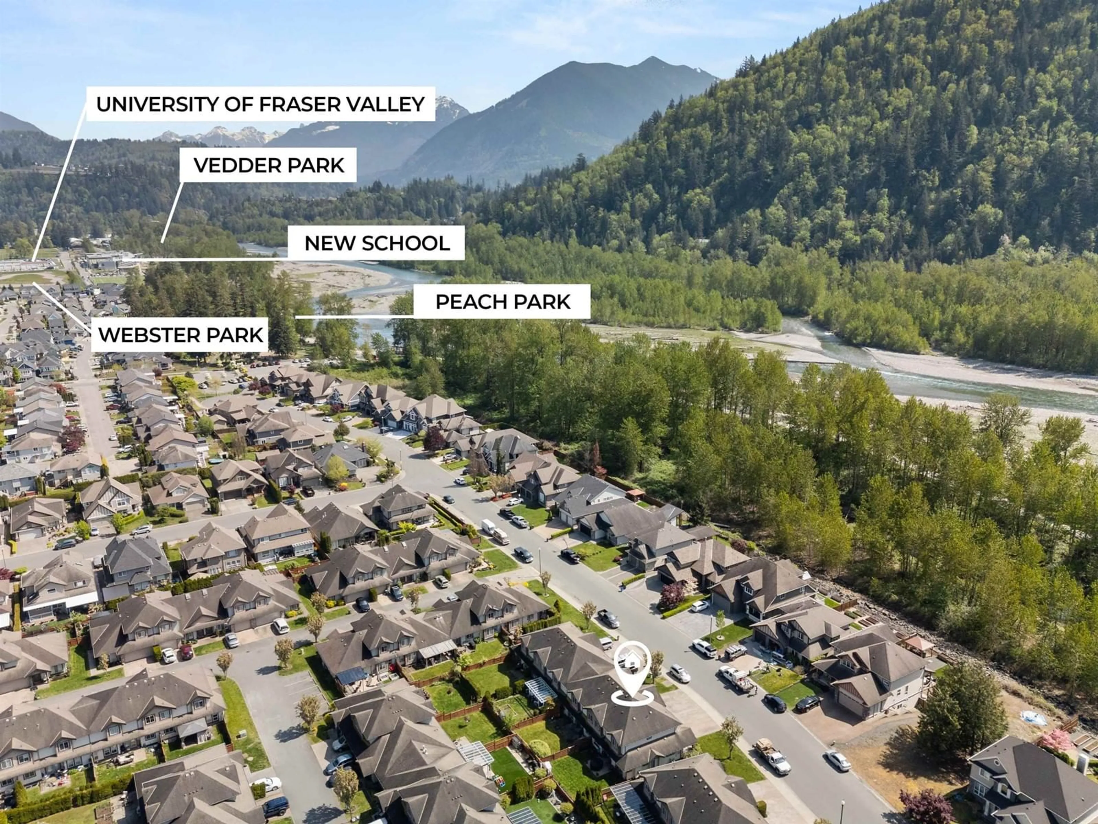 A pic from outside/outdoor area/front of a property/back of a property/a pic from drone, mountain view for 8 - 44523 MCLAREN DRIVE, Chilliwack British Columbia V2R0C2