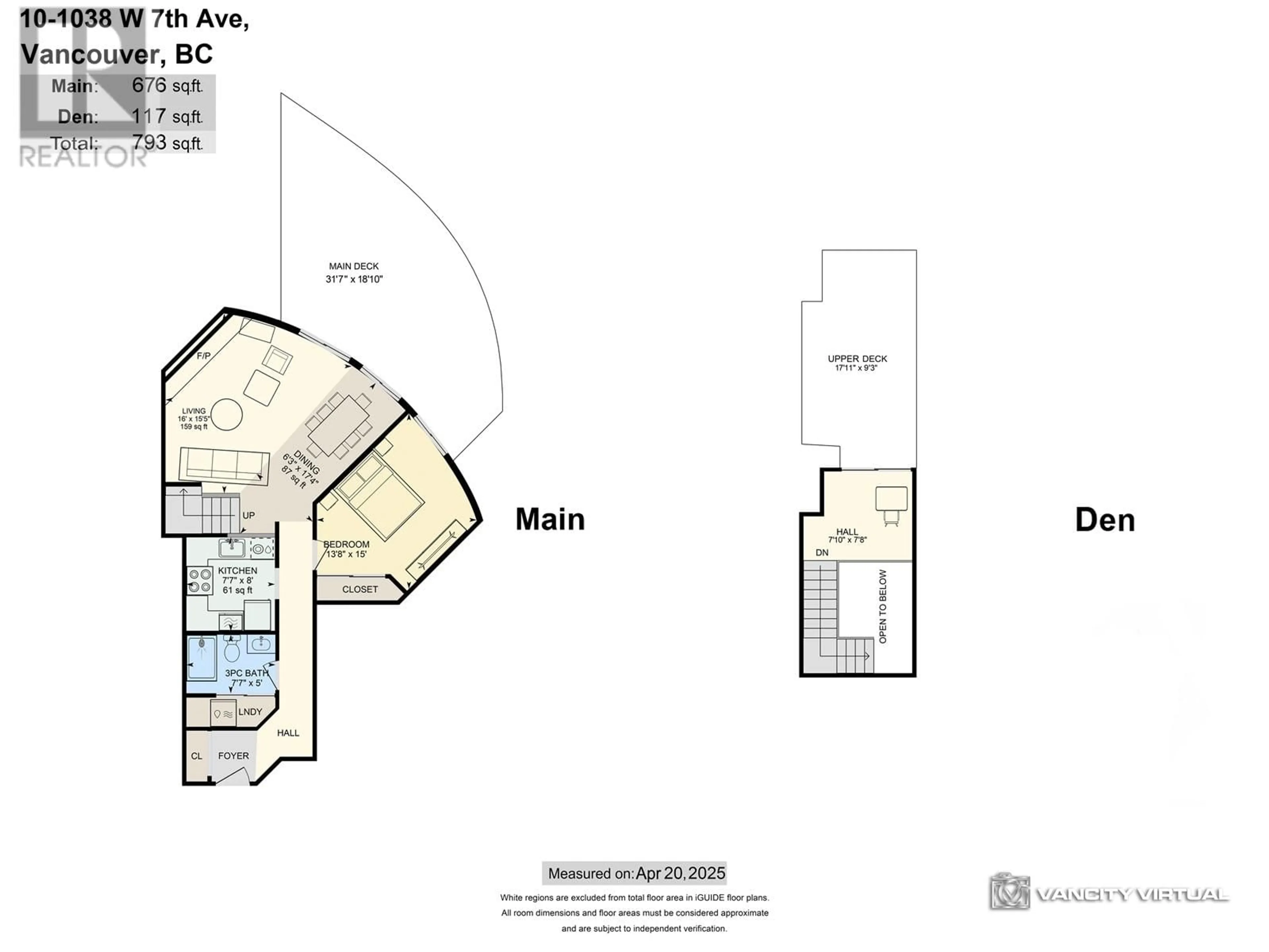 Floor plan for 10 - 1038 7TH AVENUE, Vancouver British Columbia V6H1B3