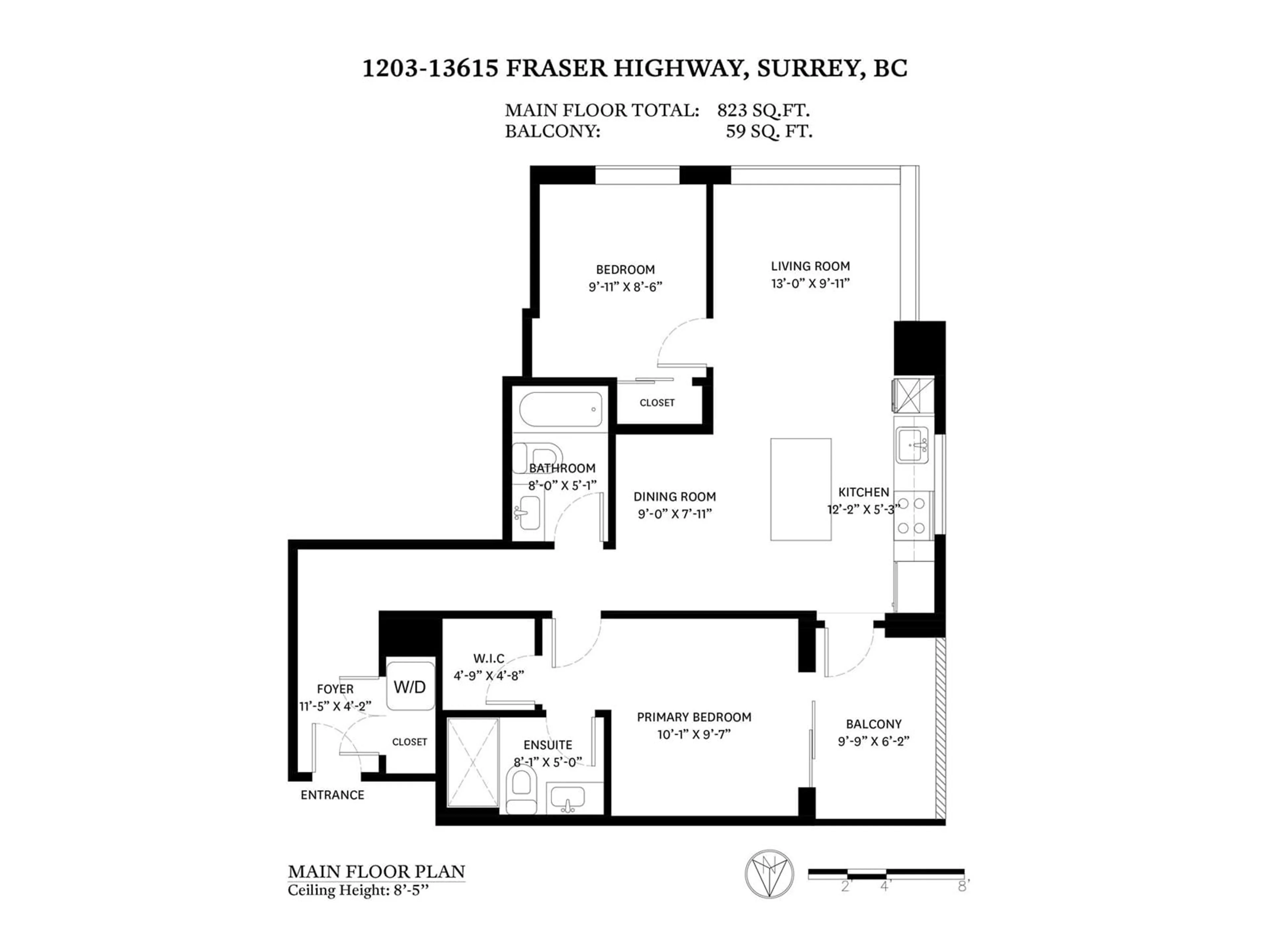 Floor plan for 1203 - 13615 FRASER, Surrey British Columbia V3T0P7