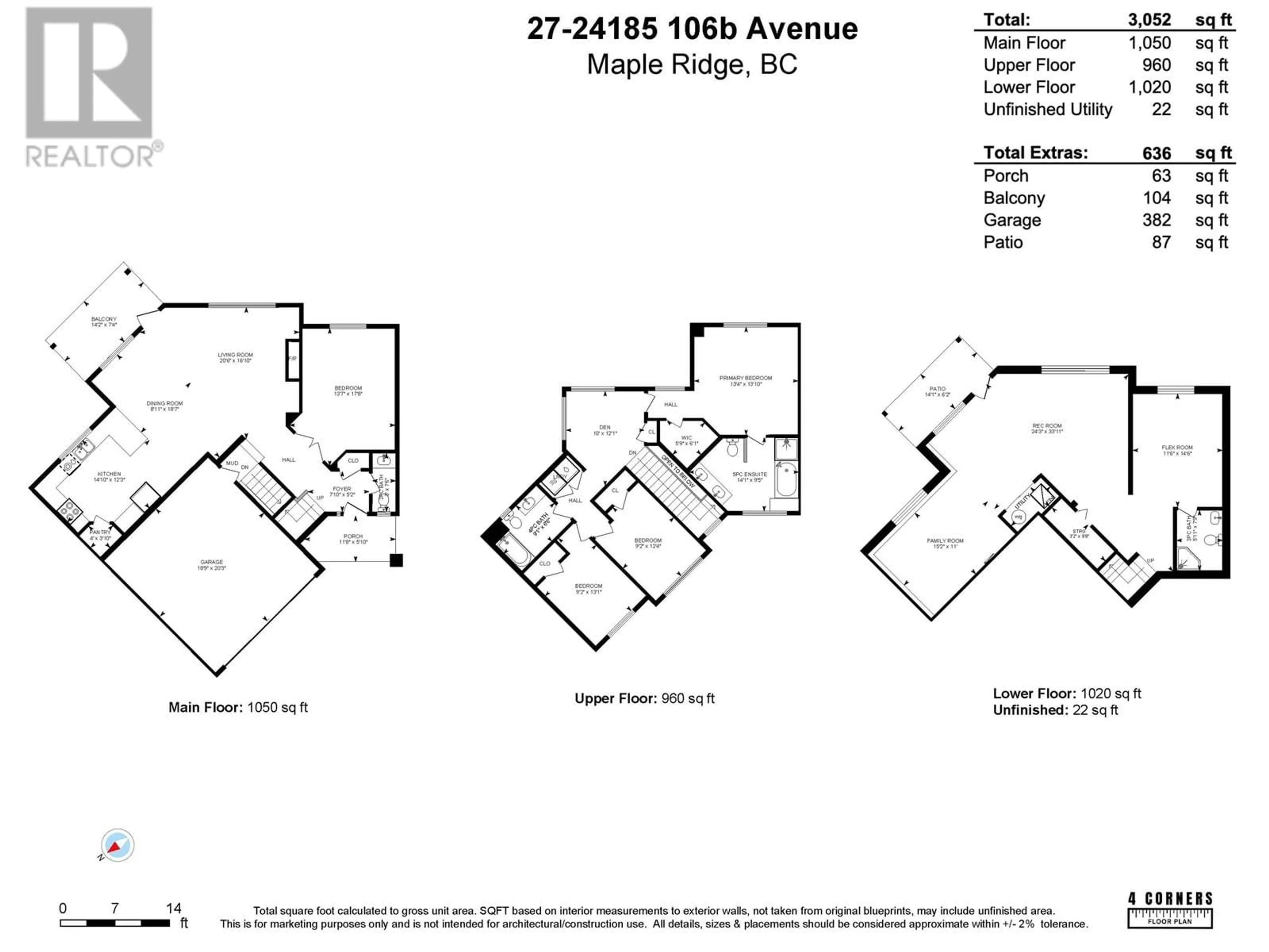 Floor plan for 27 - 24185 106B AVENUE, Maple Ridge British Columbia V2W0C4