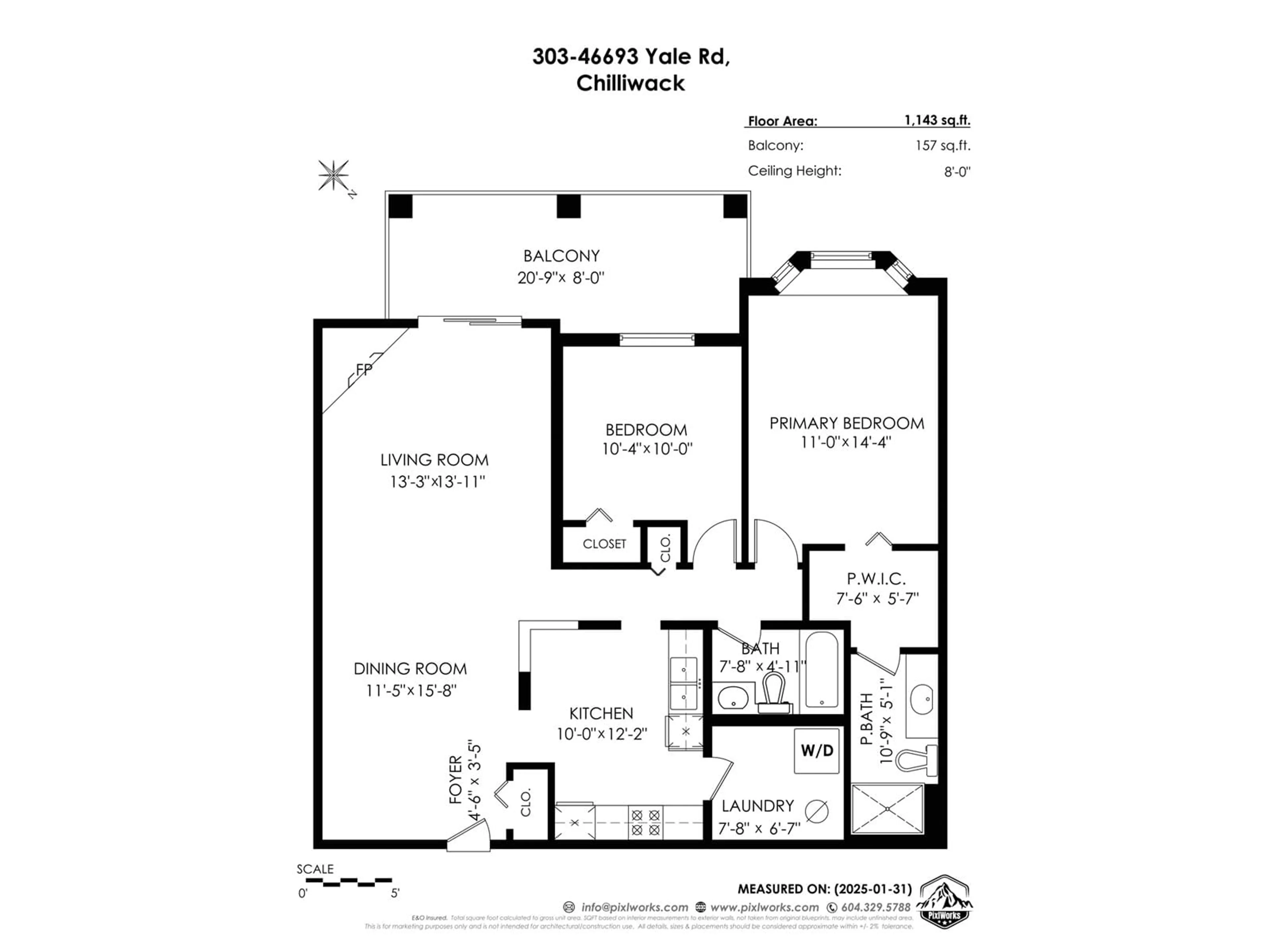 Floor plan for 303 - 46693 YALE ROAD, Chilliwack British Columbia V2P7Z4