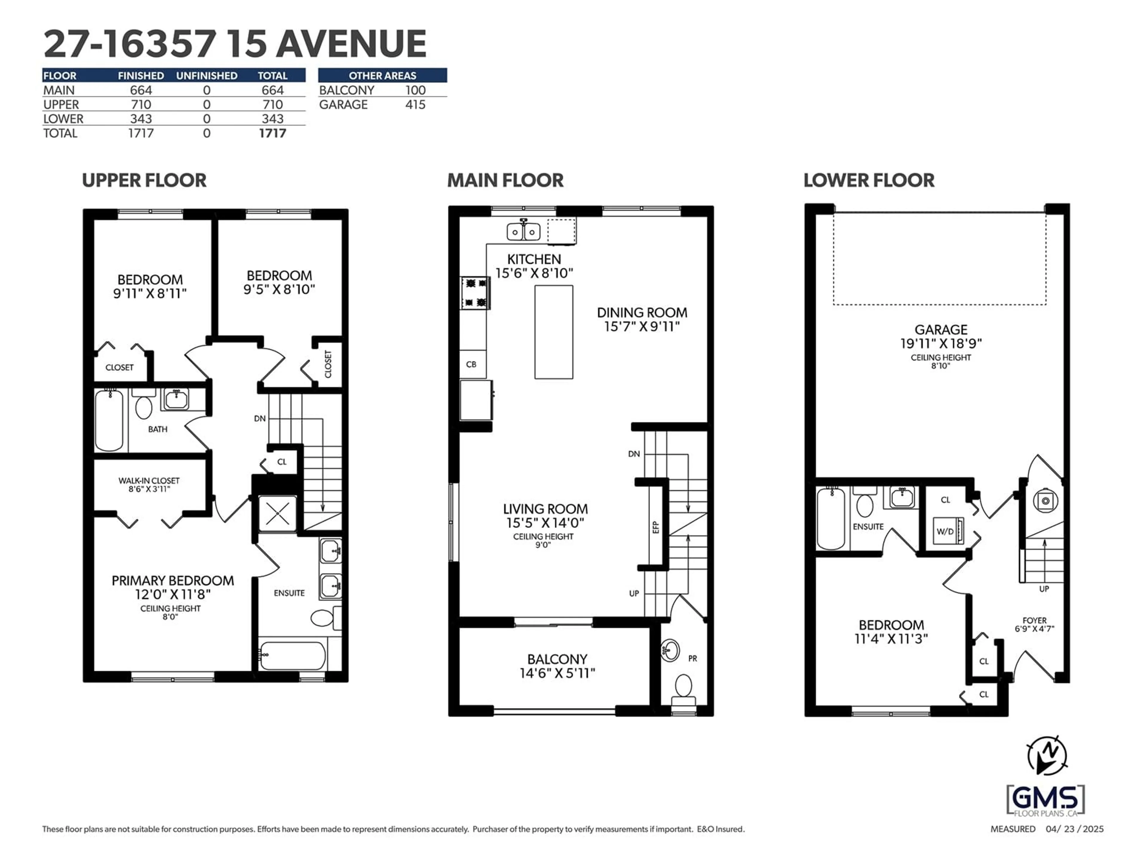 Floor plan for 27 - 16357 15, Surrey British Columbia V4A0C2