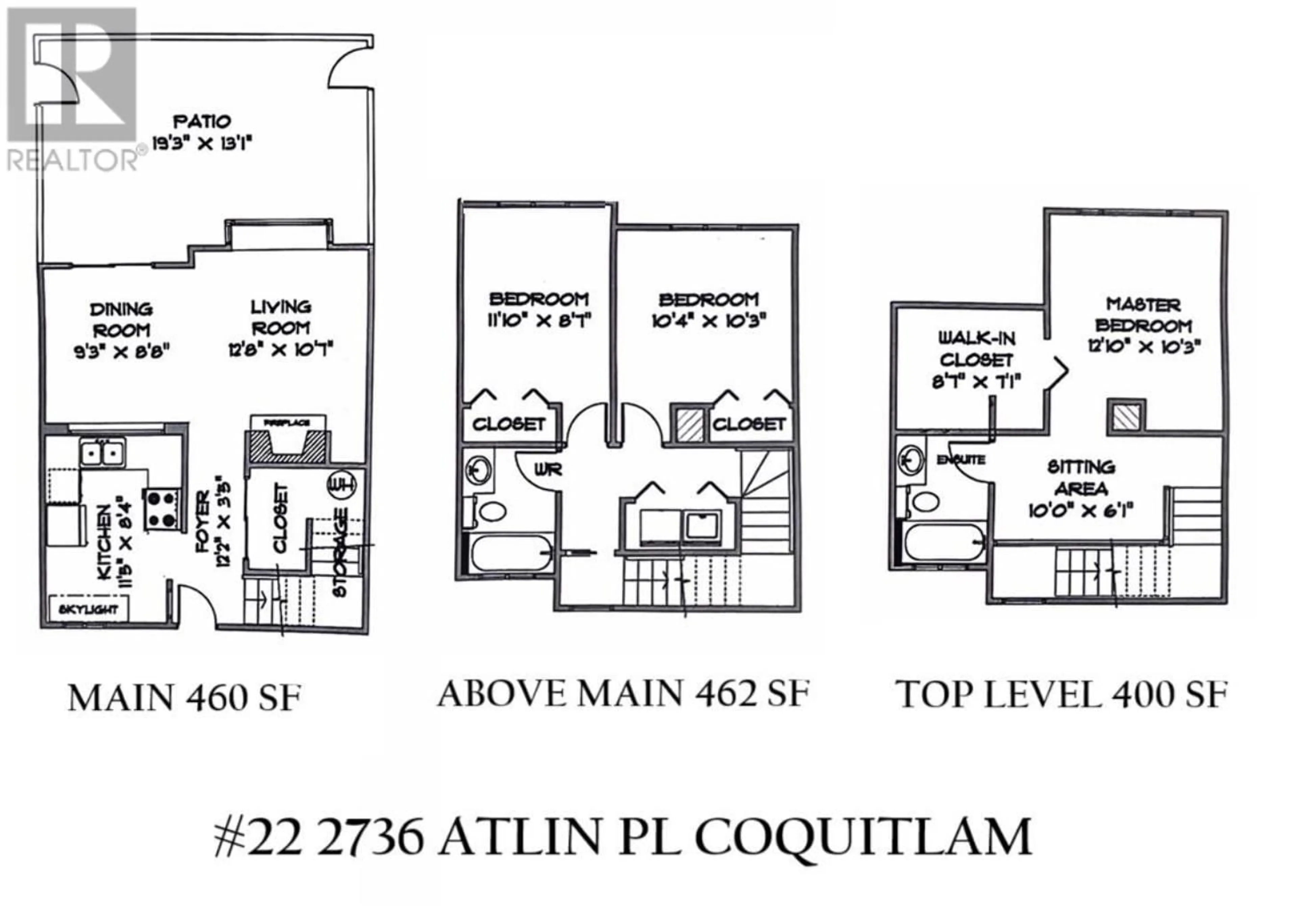 Floor plan for 22 - 2736 ATLIN PLACE, Coquitlam British Columbia V3C5T2