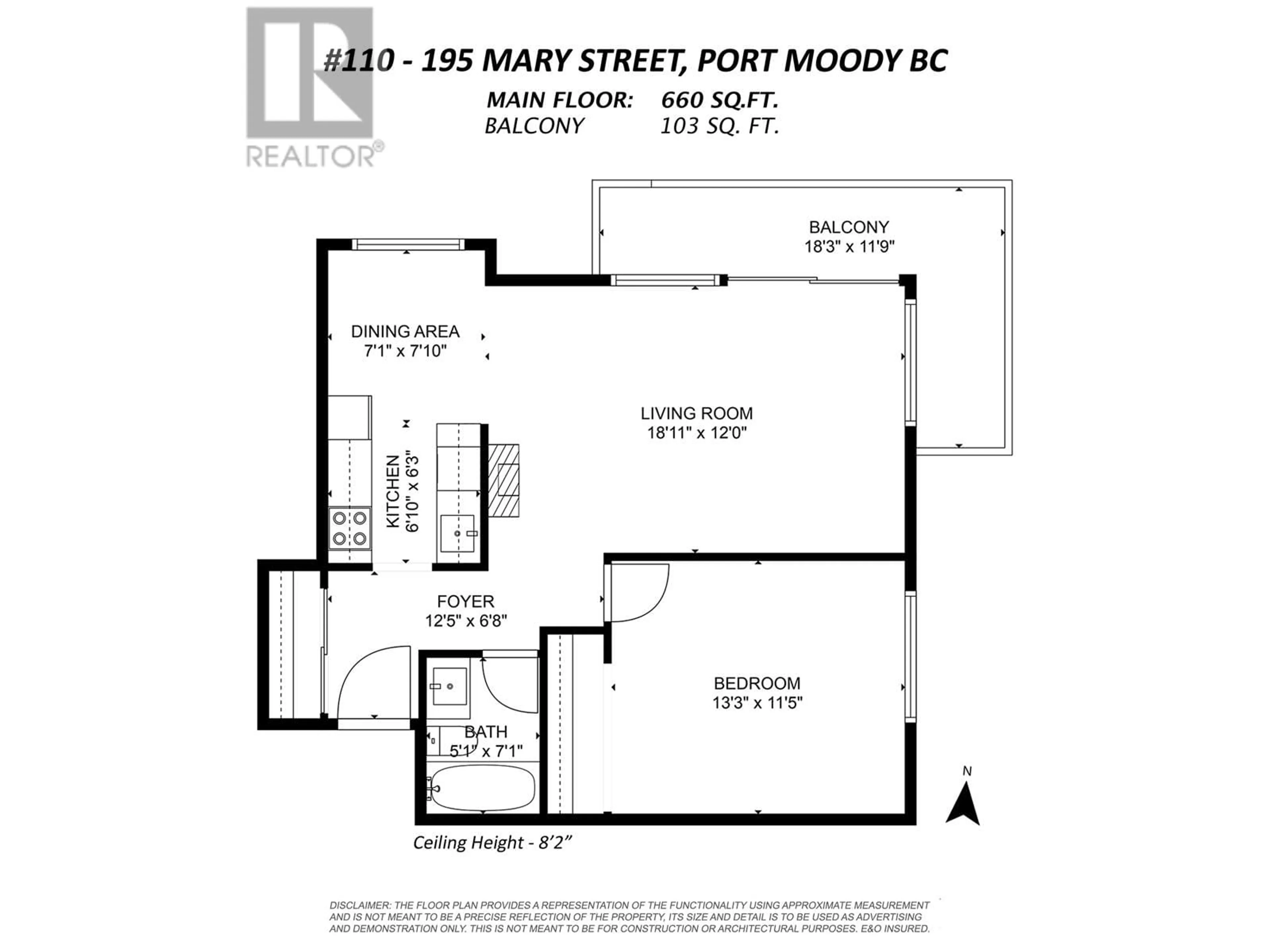 Floor plan for 110 - 195 MARY STREET, Port Moody British Columbia V3H2P1
